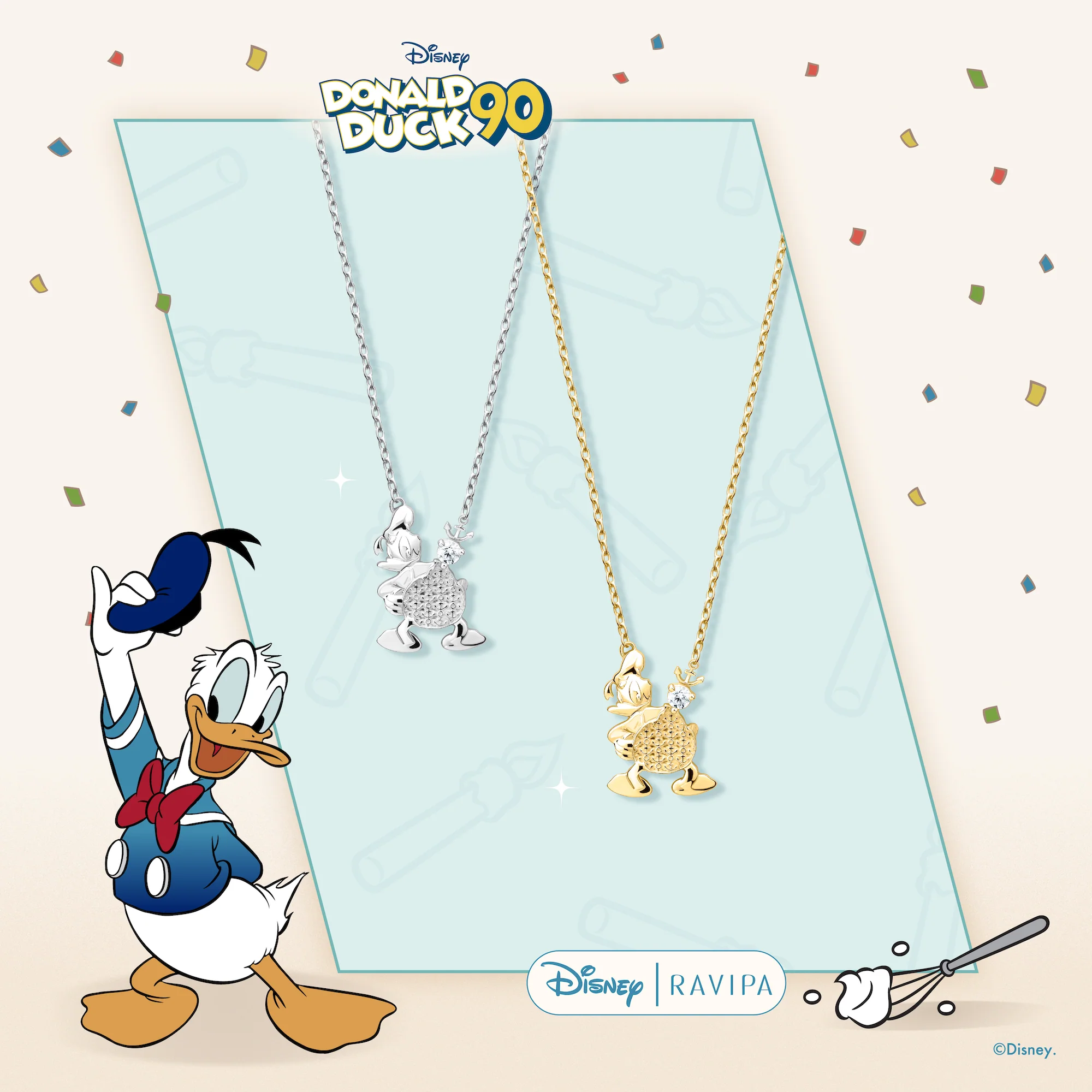 90th Birthday Donald Duck Necklace - Image 3
