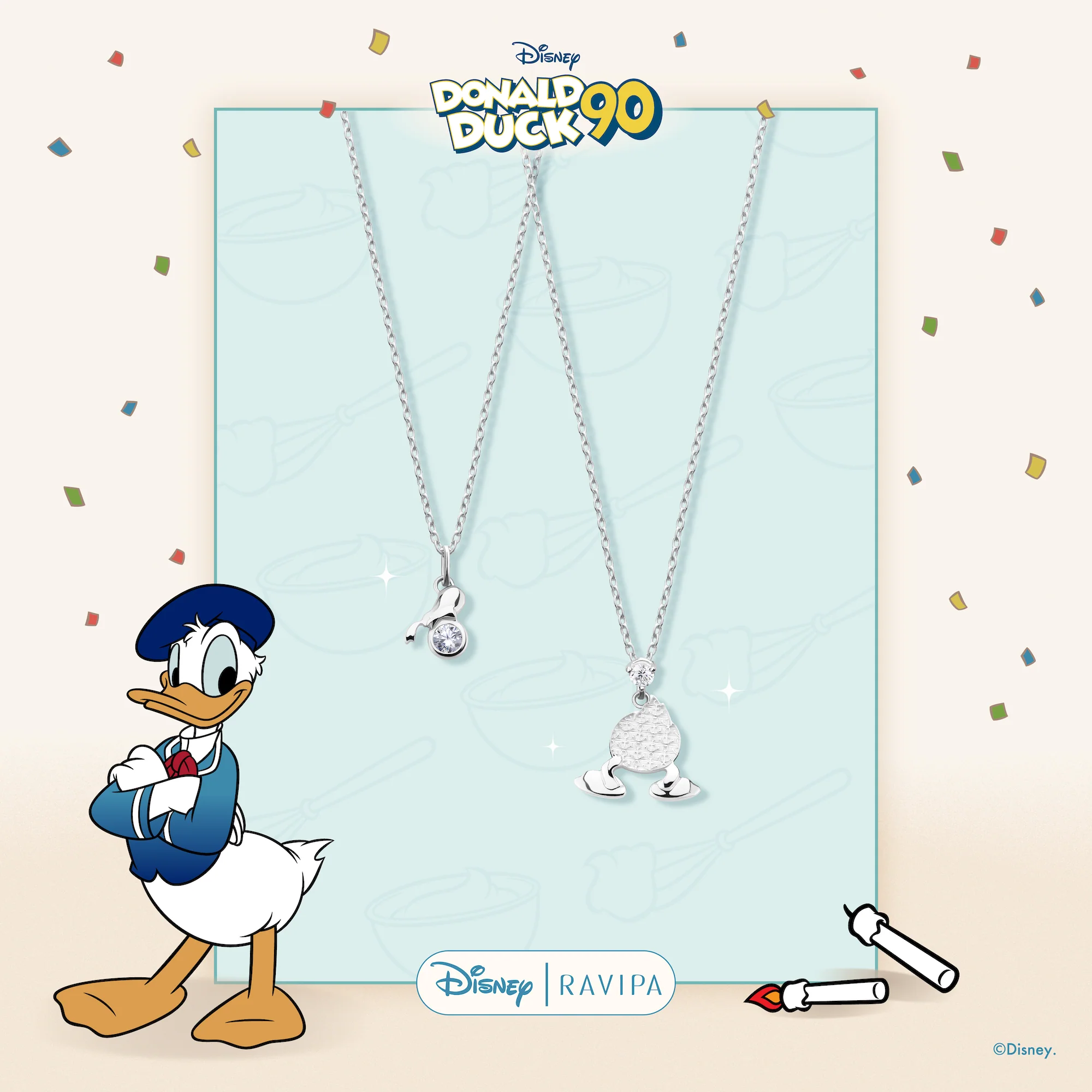 90th Birthday Donald Duck Sailor's Hat Necklace - Image 4