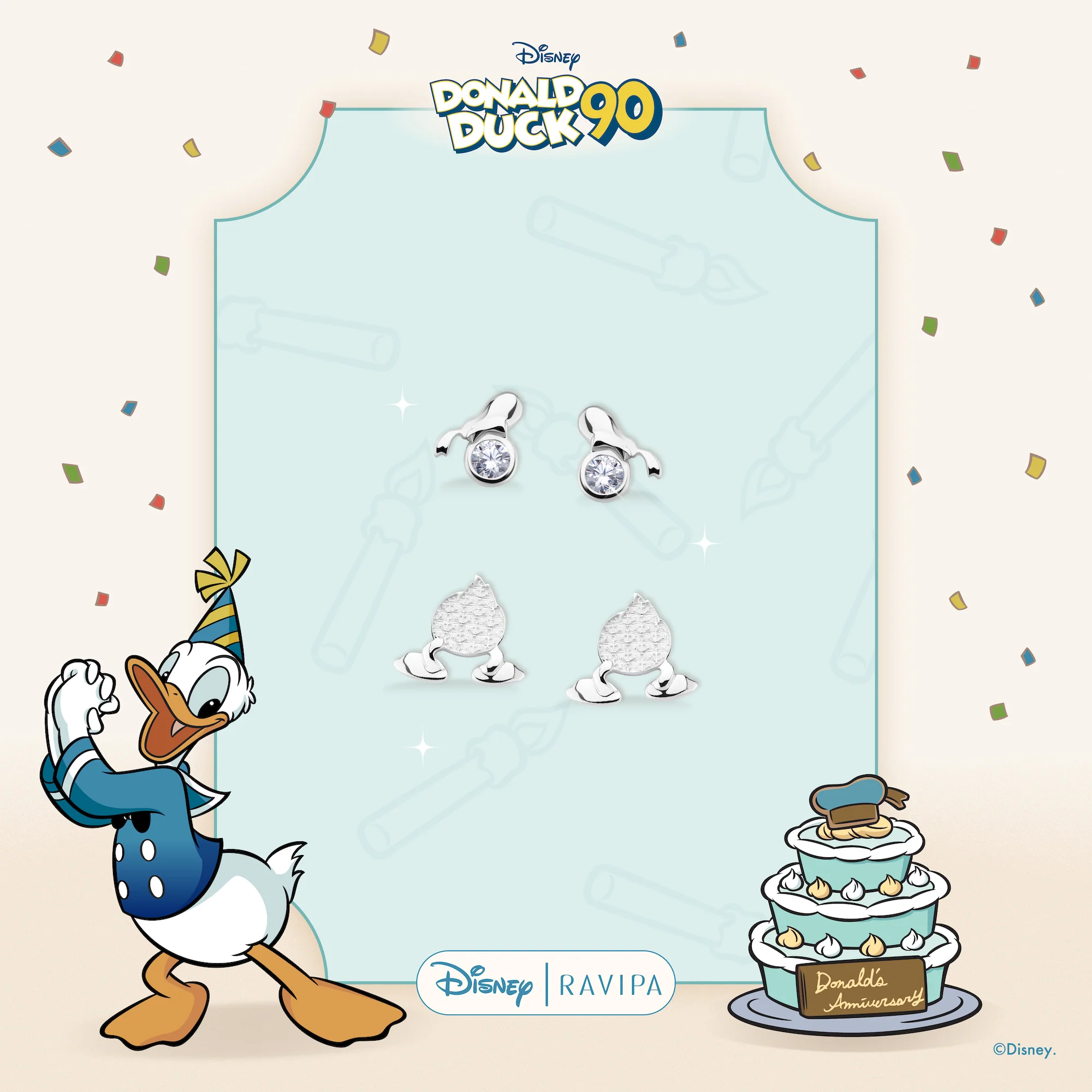 90th Birthday Donald Duck Studs - Image 3