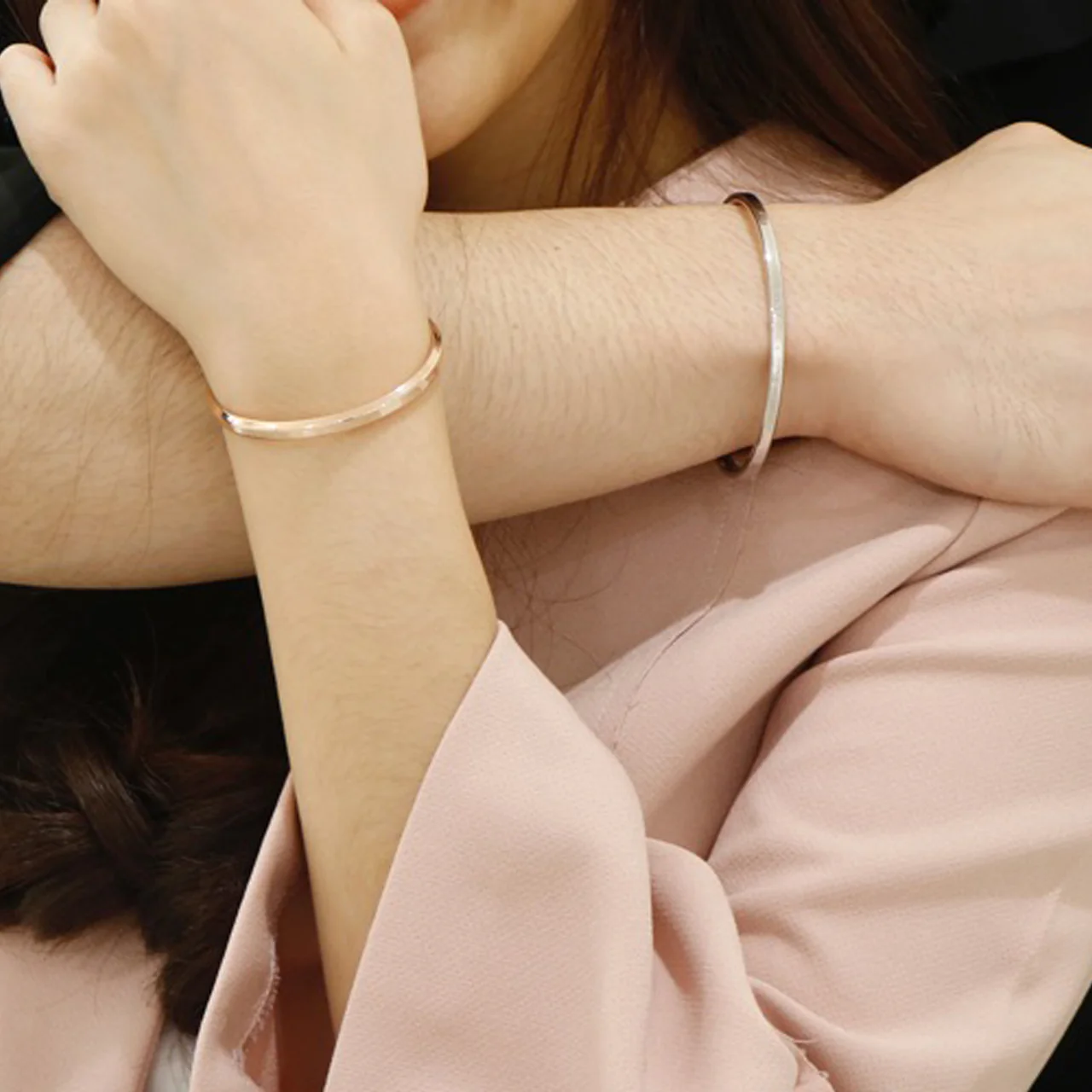 Classic Rose Gold Cuff Bangle - Image 2