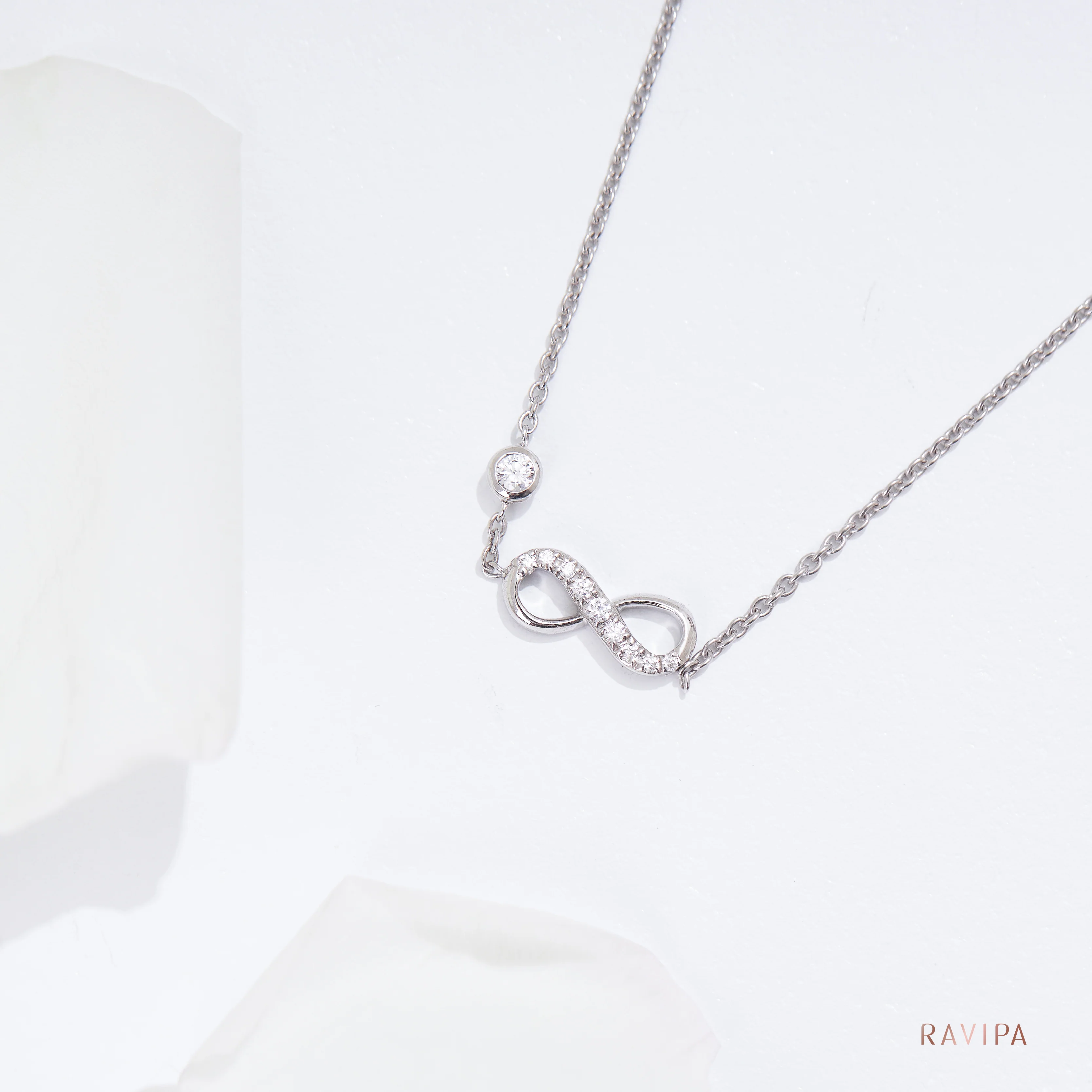Unbreakable Infinity Silver Diamond Necklace - Image 3