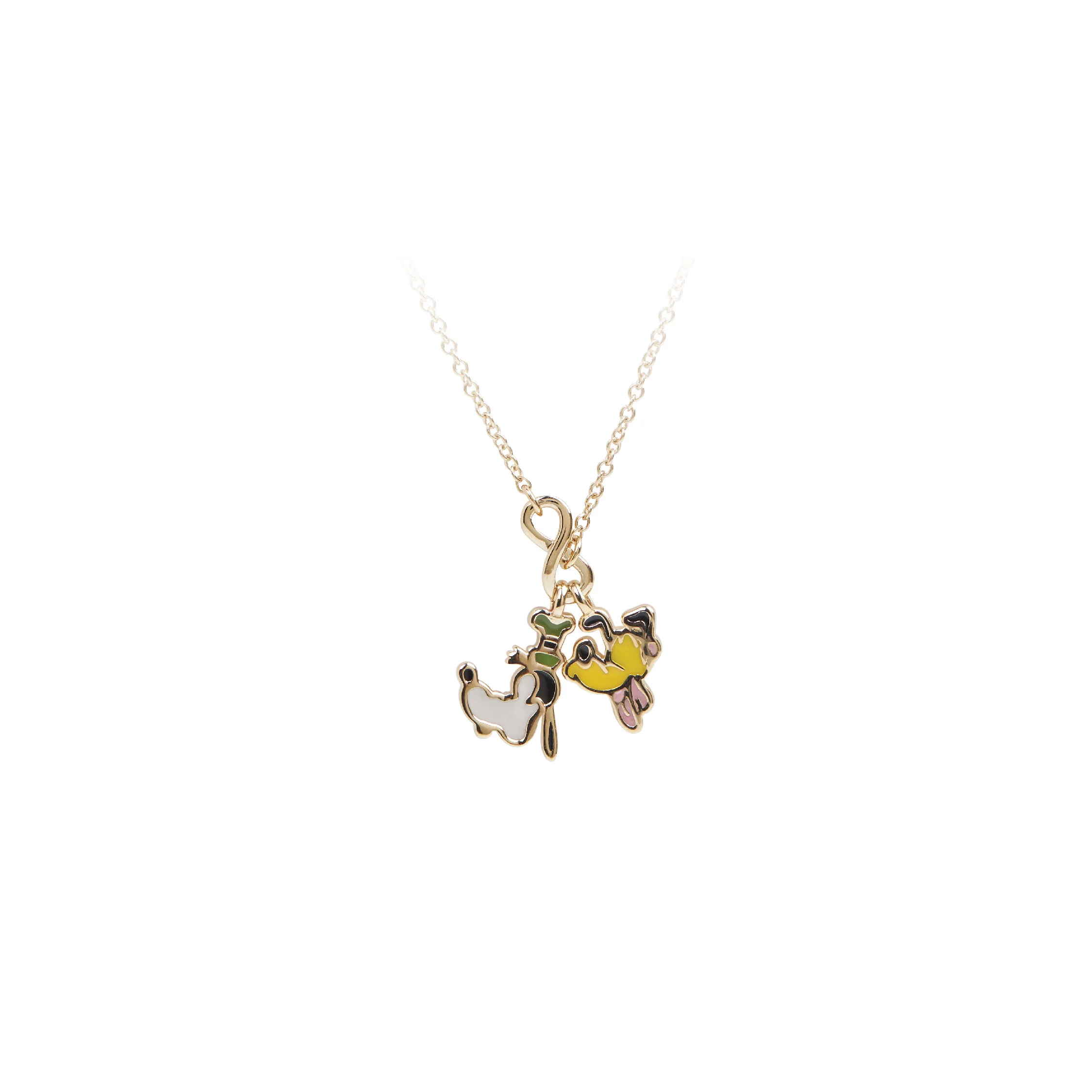Goofy and Pluto Infinity Gold Necklace