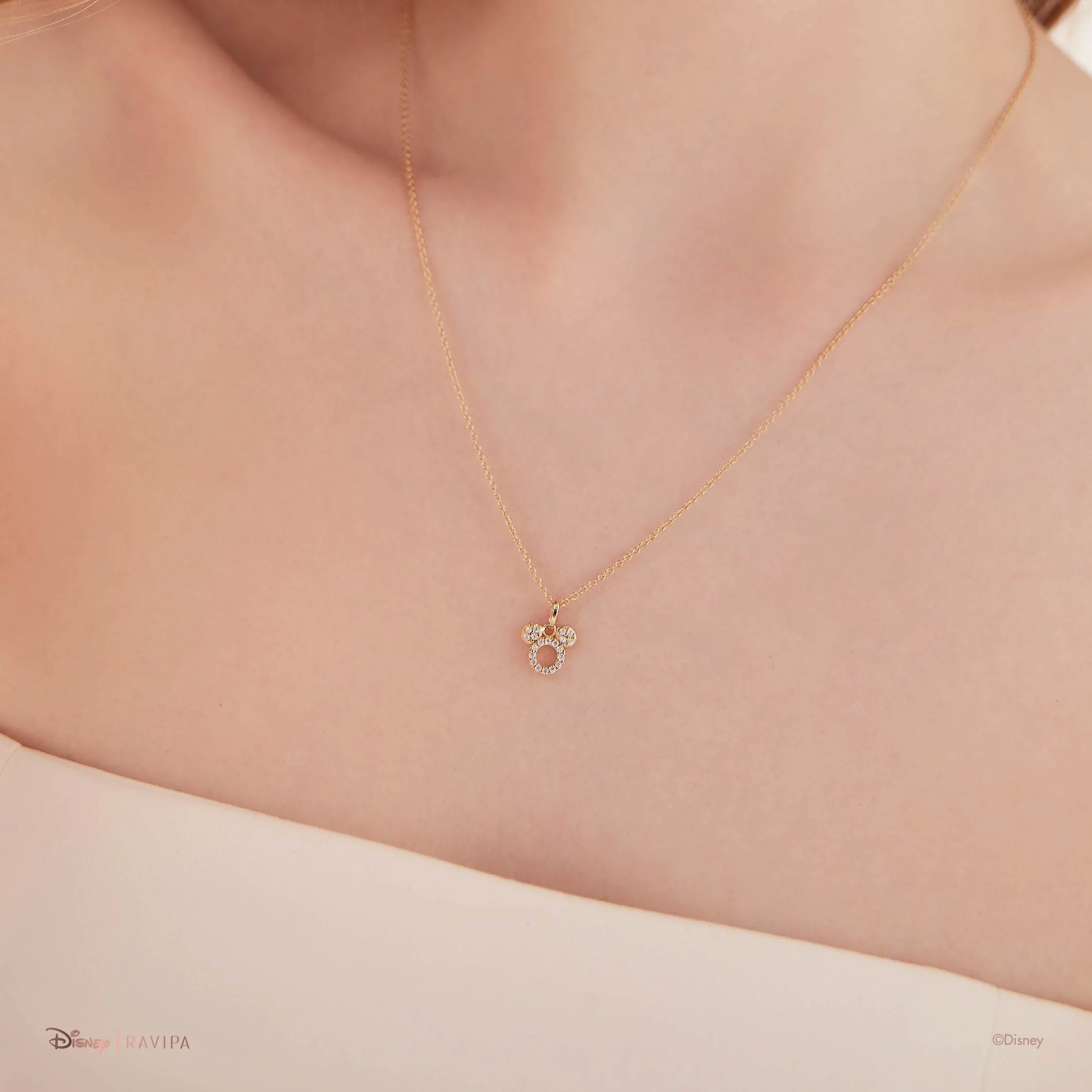 Mickey Mouse Gold Diamond Necklace - Image 4