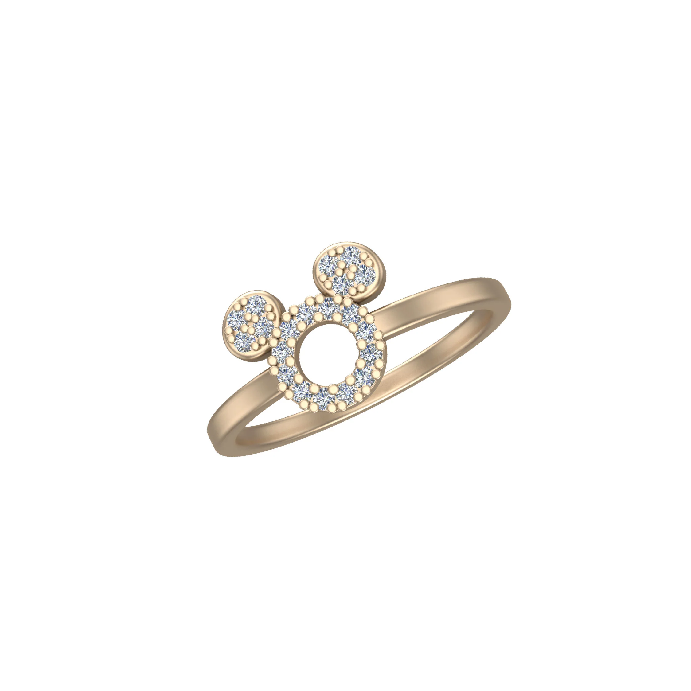 Mickey Mouse Gold Diamond Ring