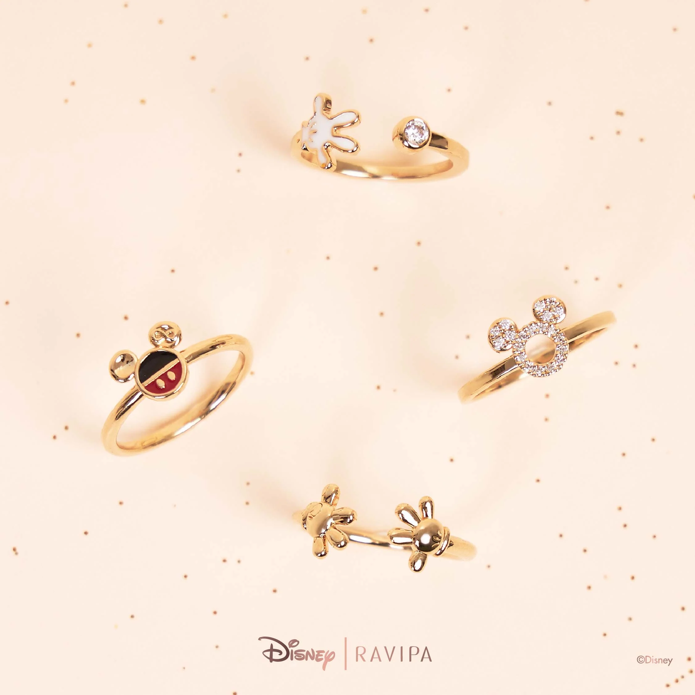 Mickey Mouse Hand Gold Ring - Image 4