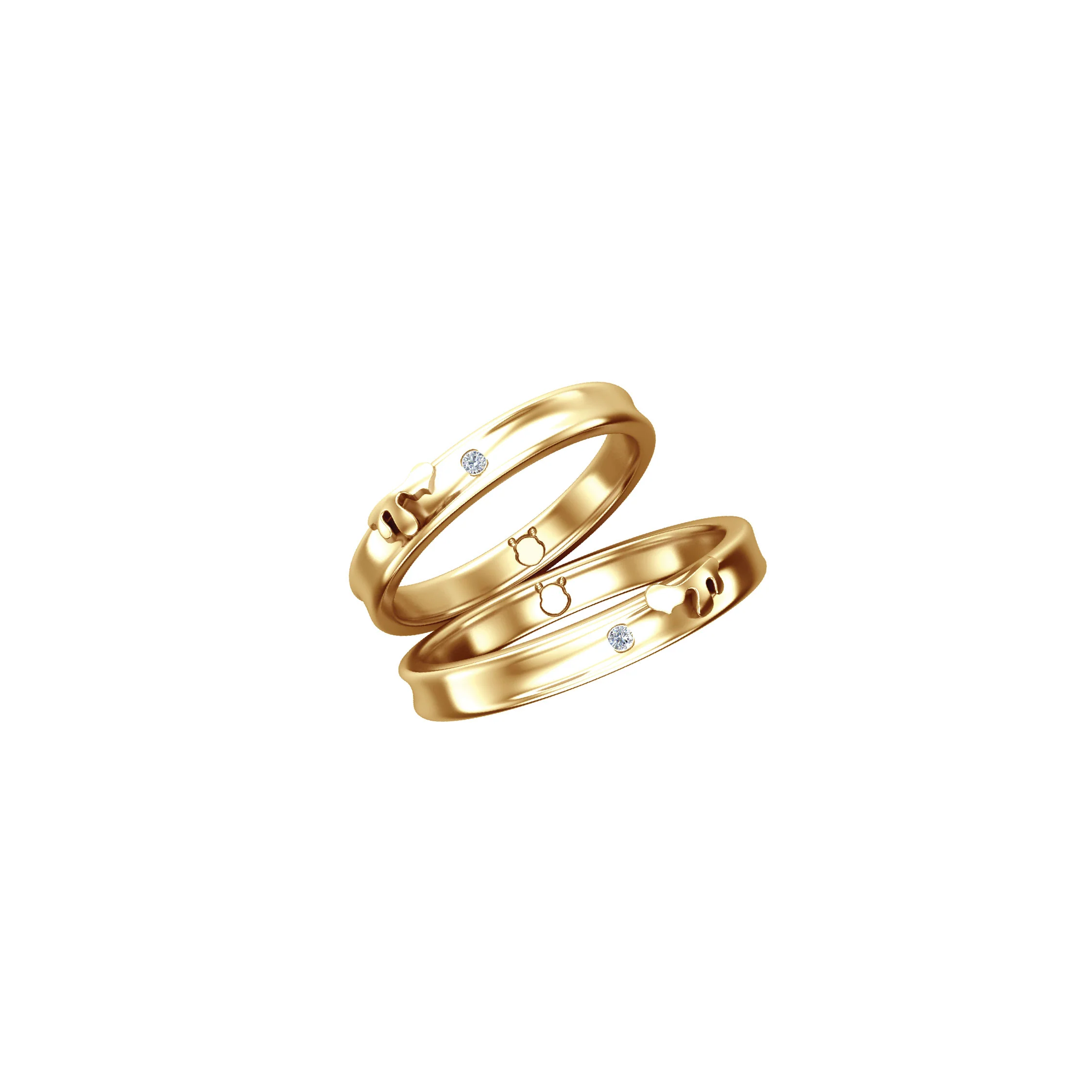 Winnie The Pooh Hunny Gold Couple Ring