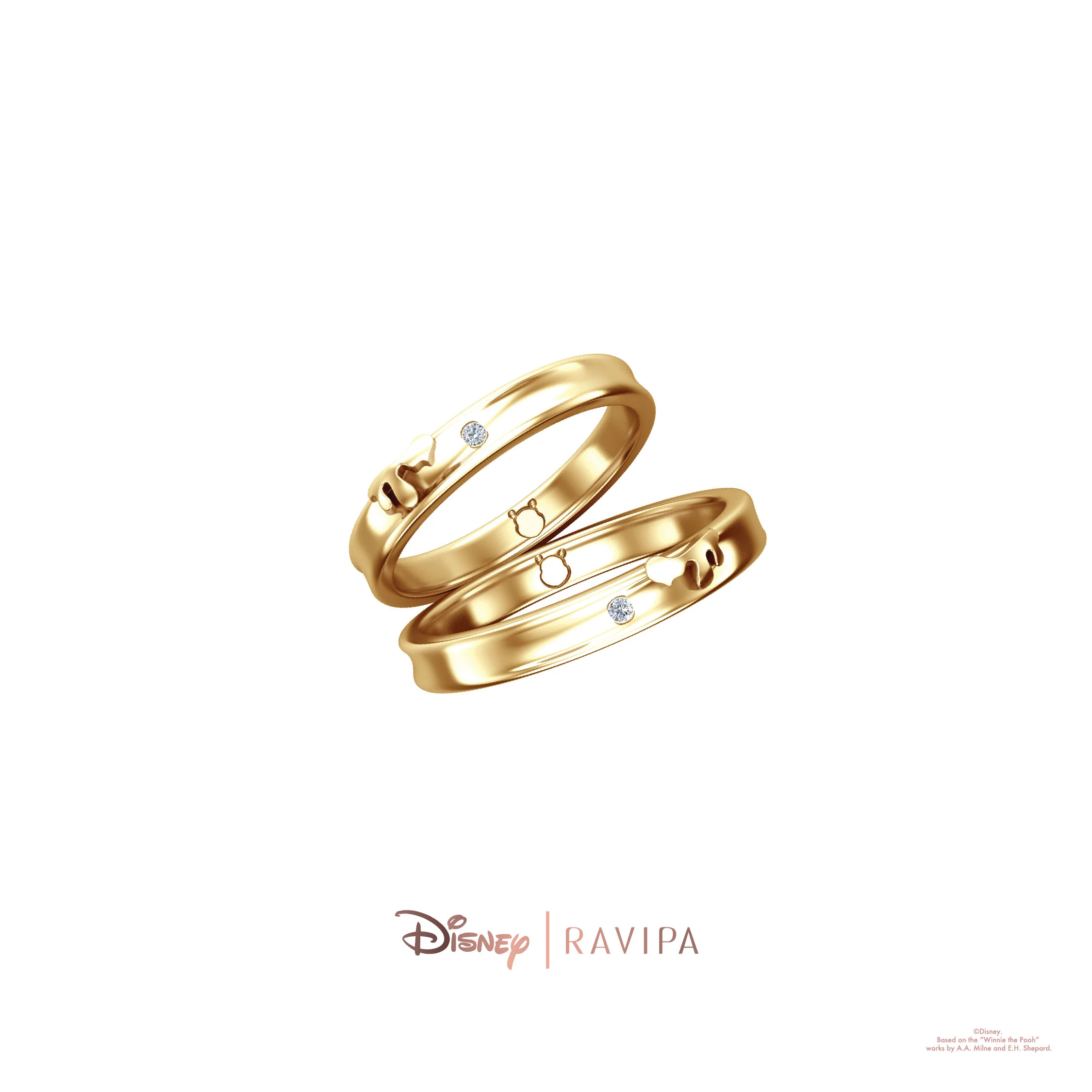 Winnie The Pooh Hunny Gold Couple Ring - Image 2