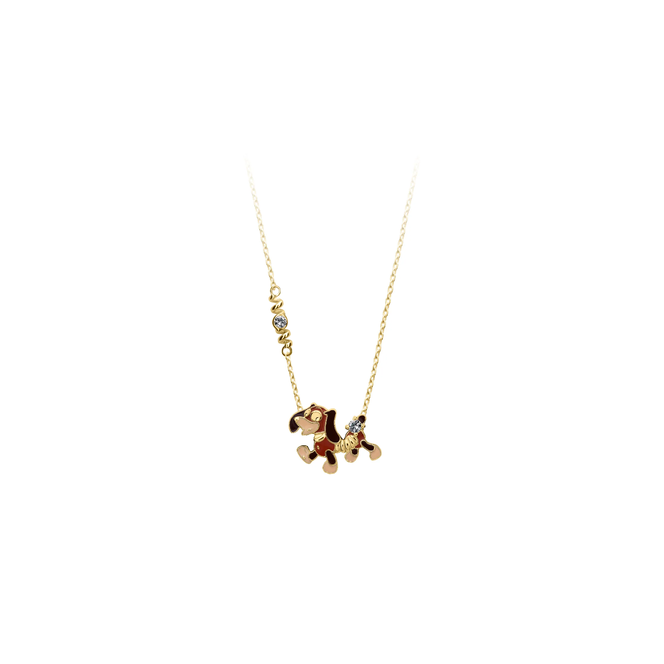 Toy Story Slinky Dog Gold Necklace
