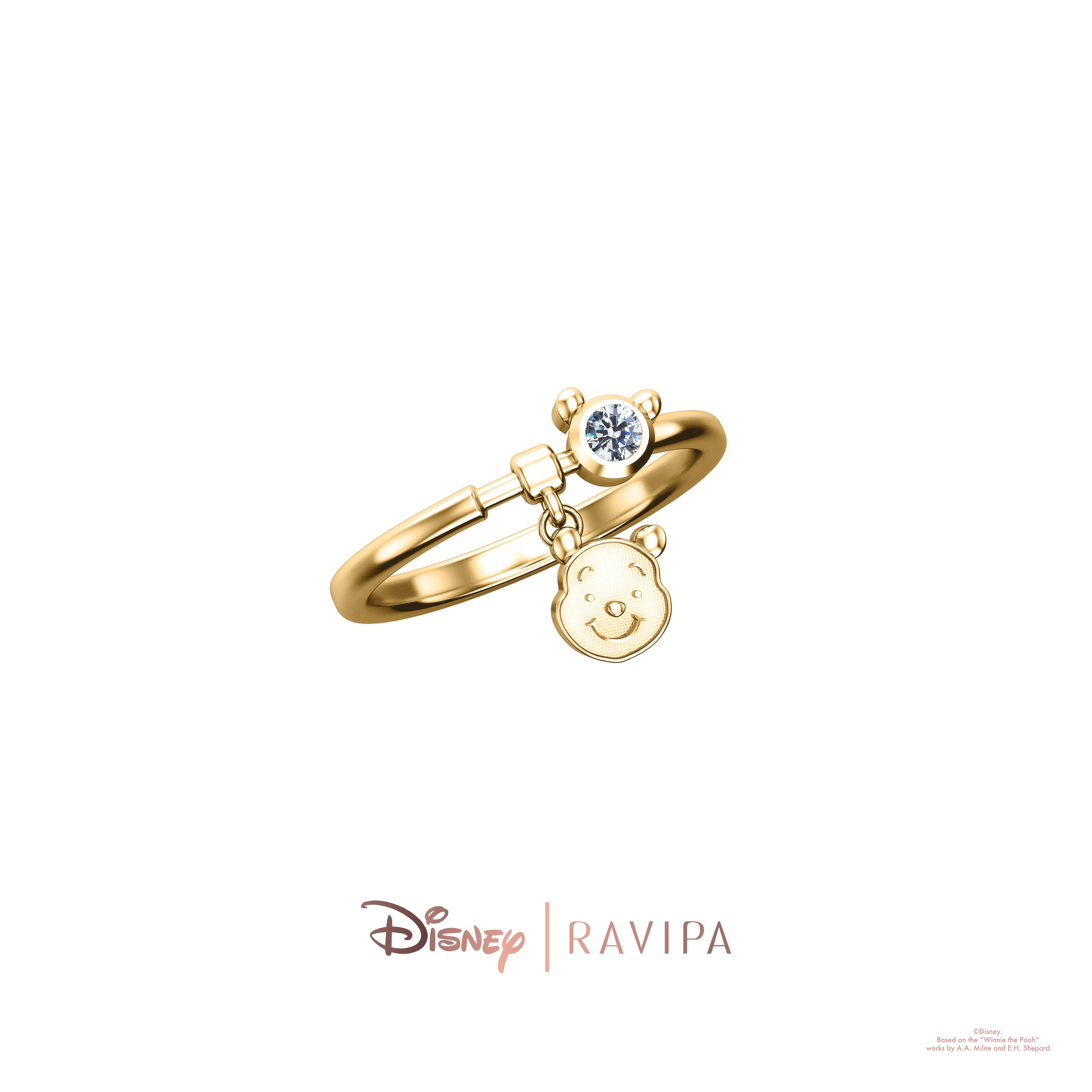 Winnie The Pooh Mini Signature Gold Ring - Image 2
