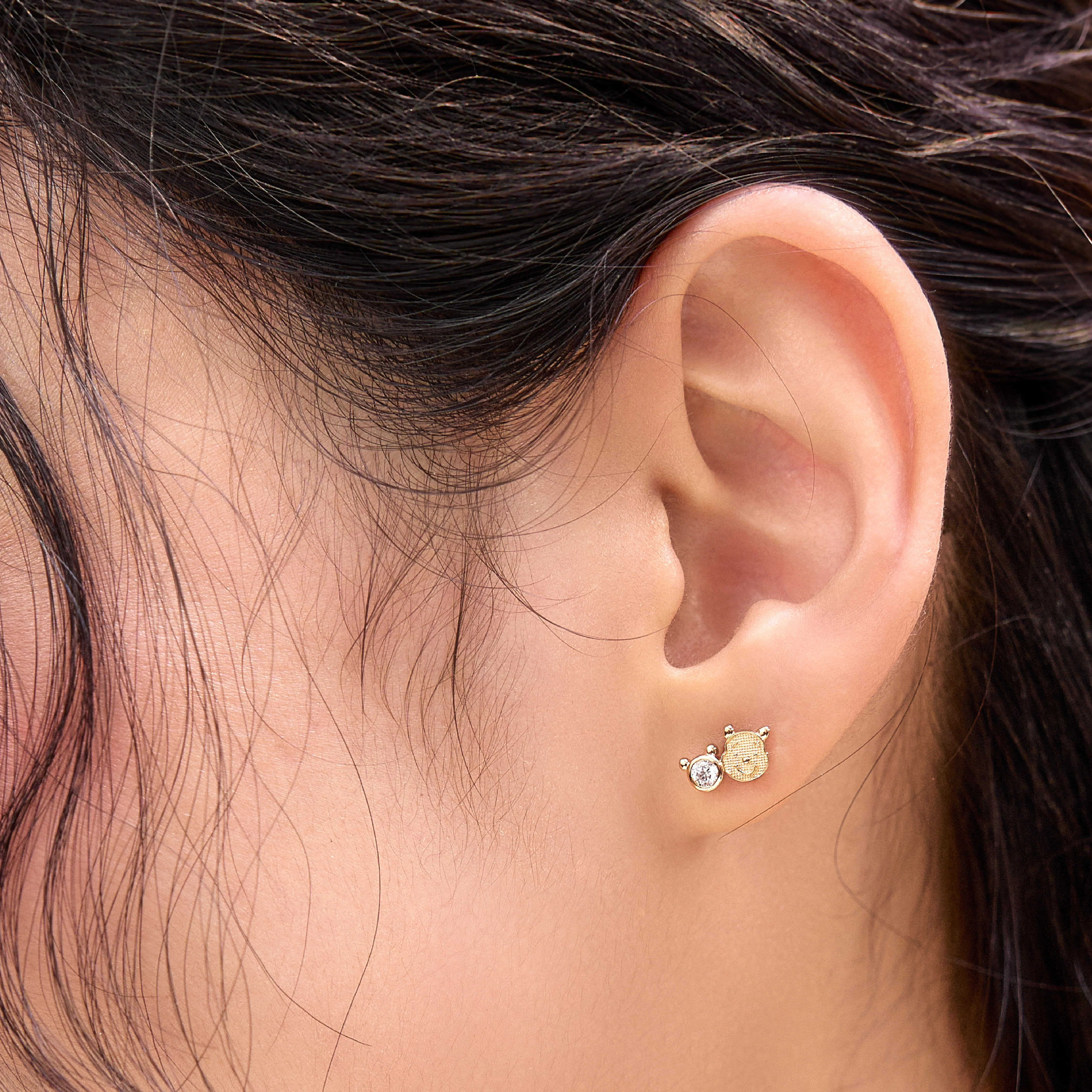 Winnie The Pooh Signature Gold Studs - Image 5