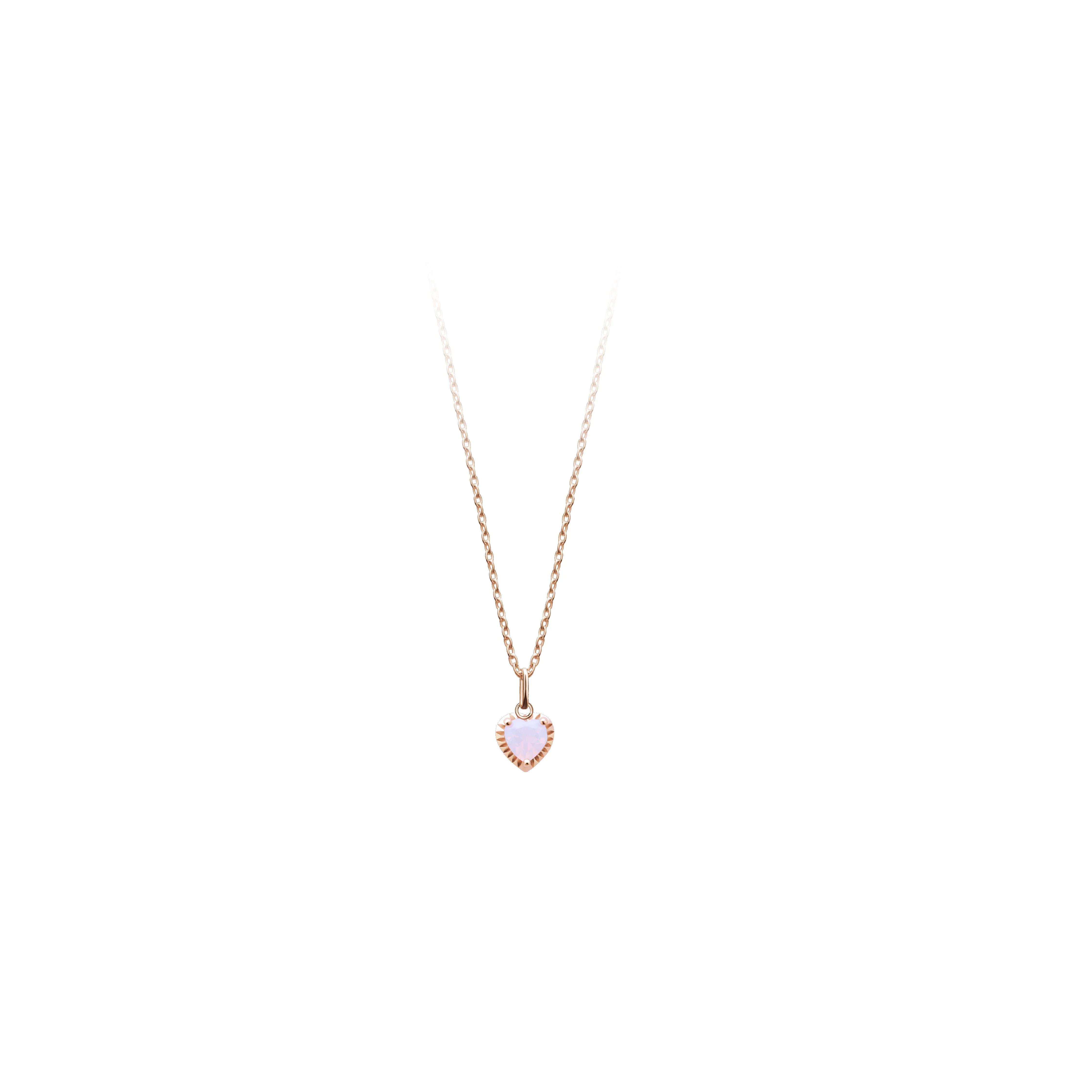 Guanyin Heart Pink Gold Necklace