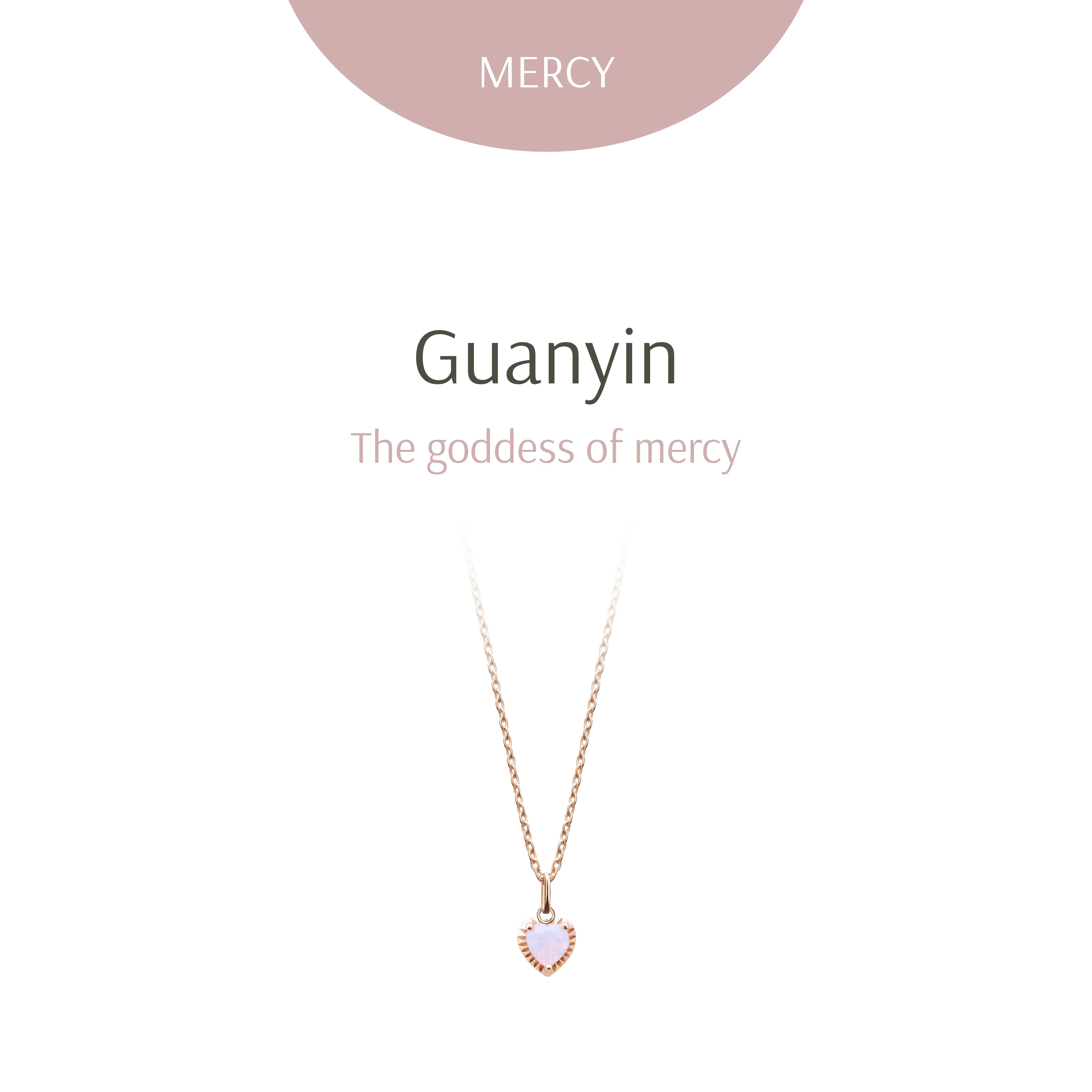 Guanyin Heart Pink Gold Necklace - Image 2