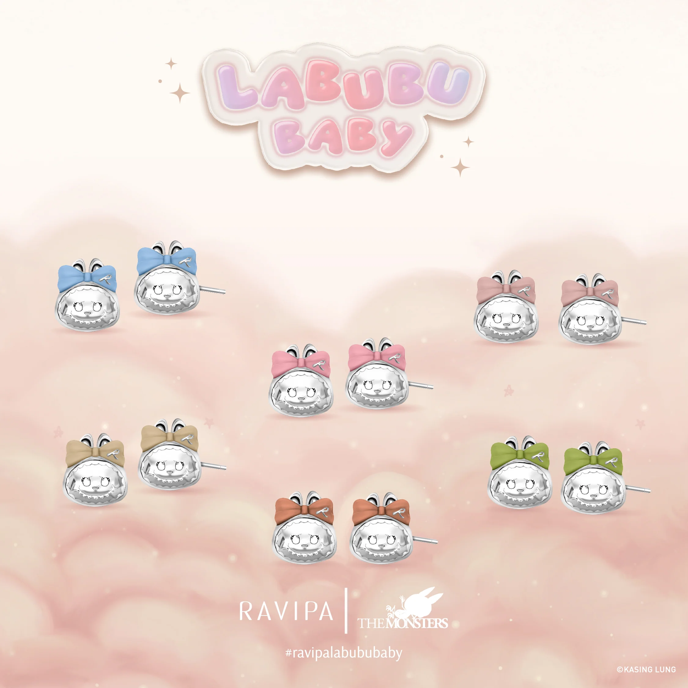 Labubu Baby Four-Leaf Clover Studs - Image 3