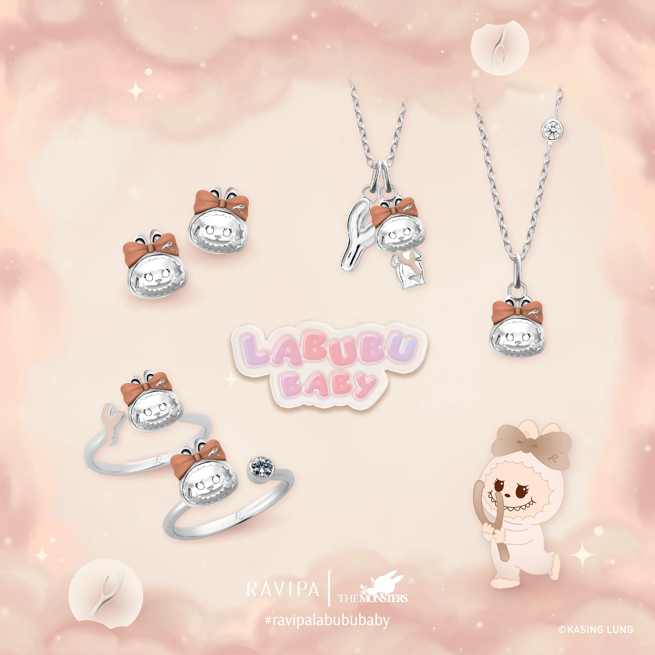 Labubu Baby Wishbone Studs - Image 4