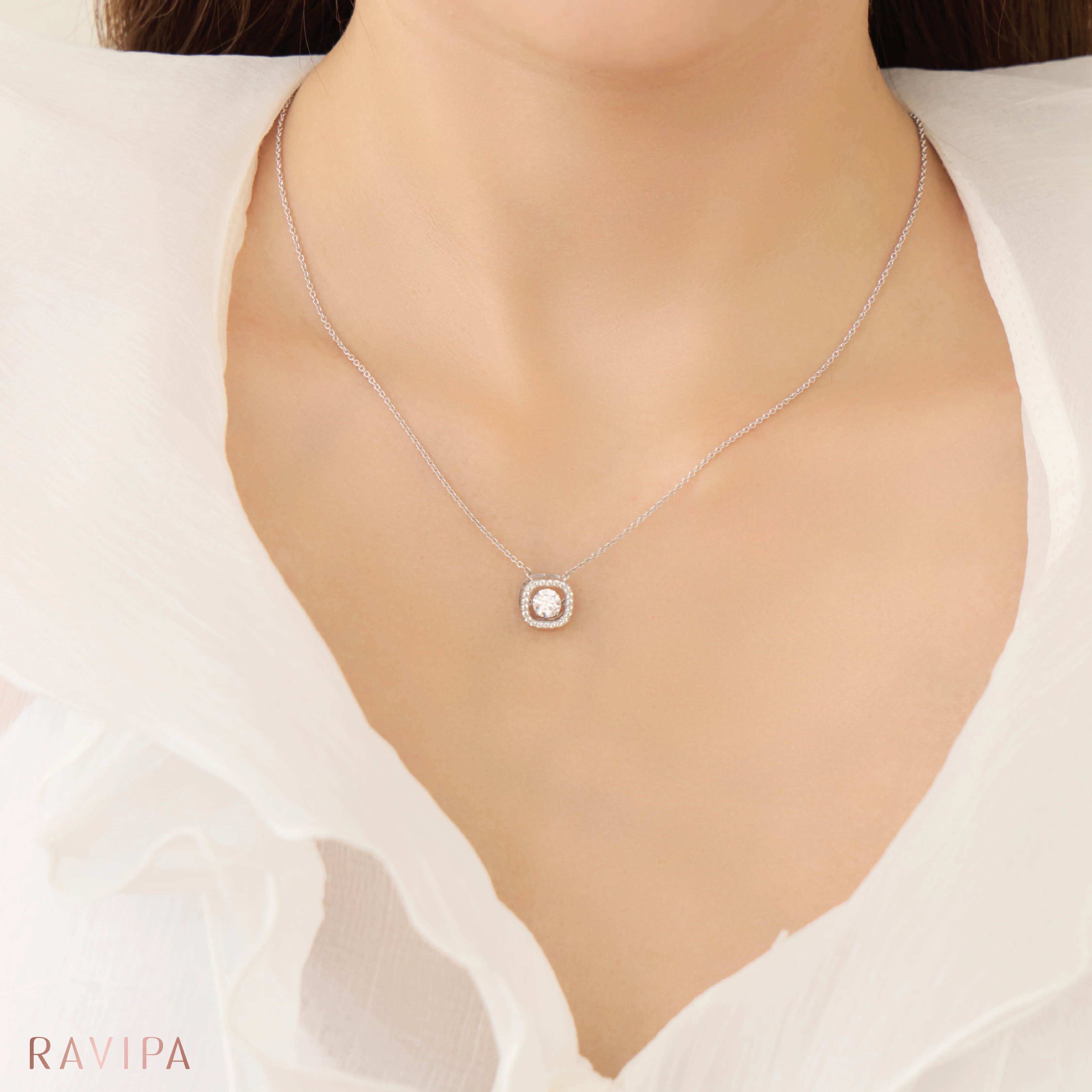 Lakshmi Dancing Diamond Asscher Necklace - Image 3