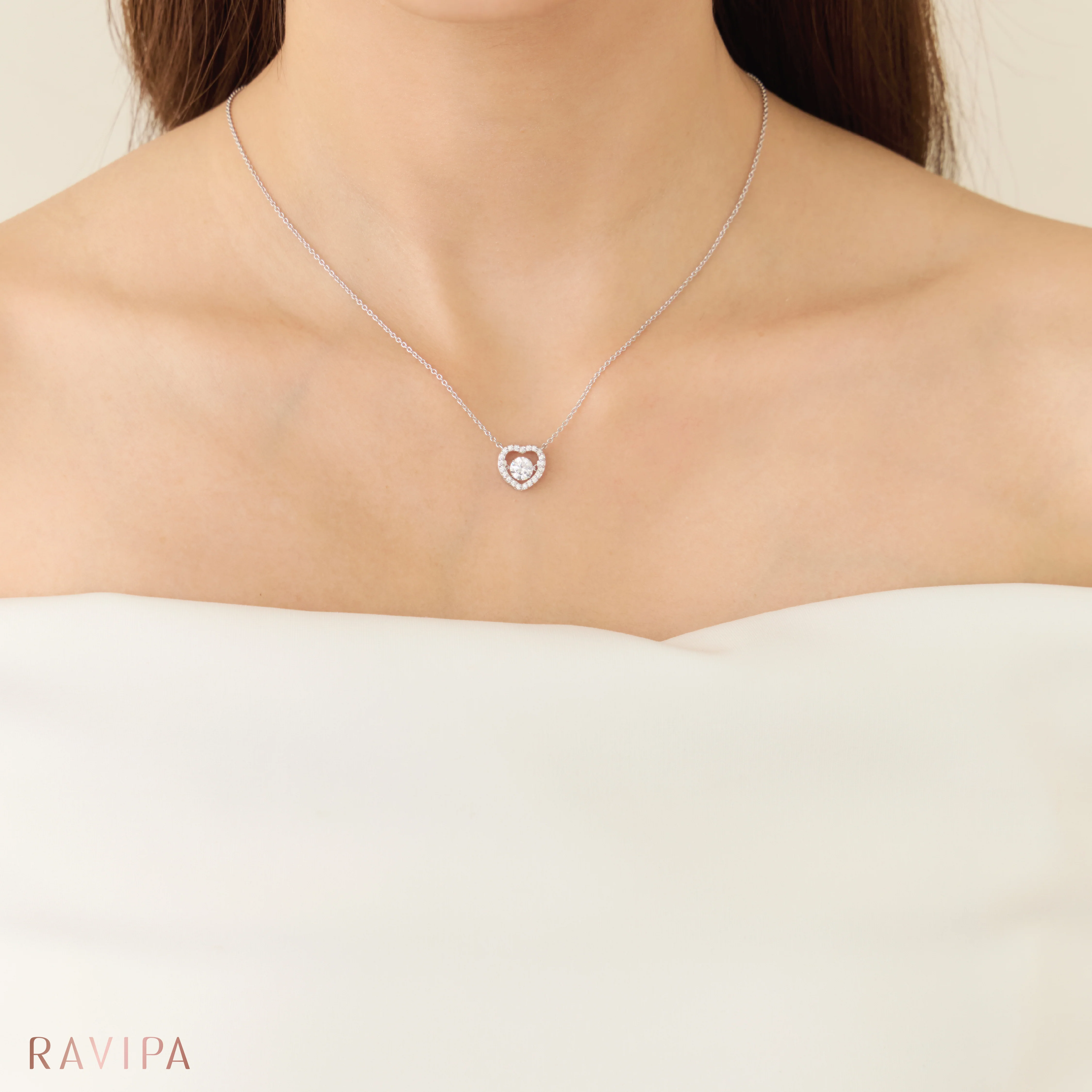 LAKSHMI Dancing Diamond Heart Necklace - Image 4
