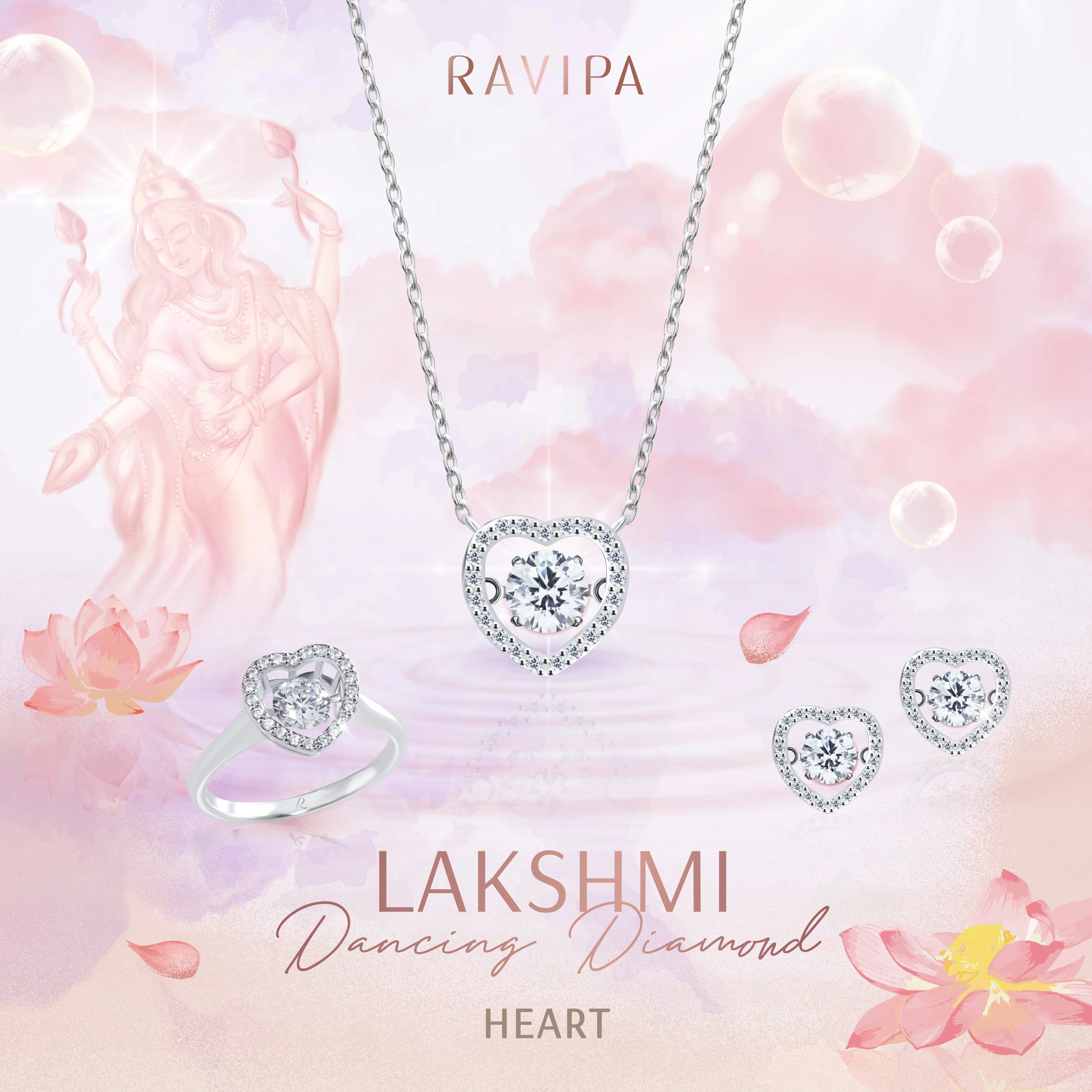 LAKSHMI Dancing Diamond Heart Necklace - Image 9