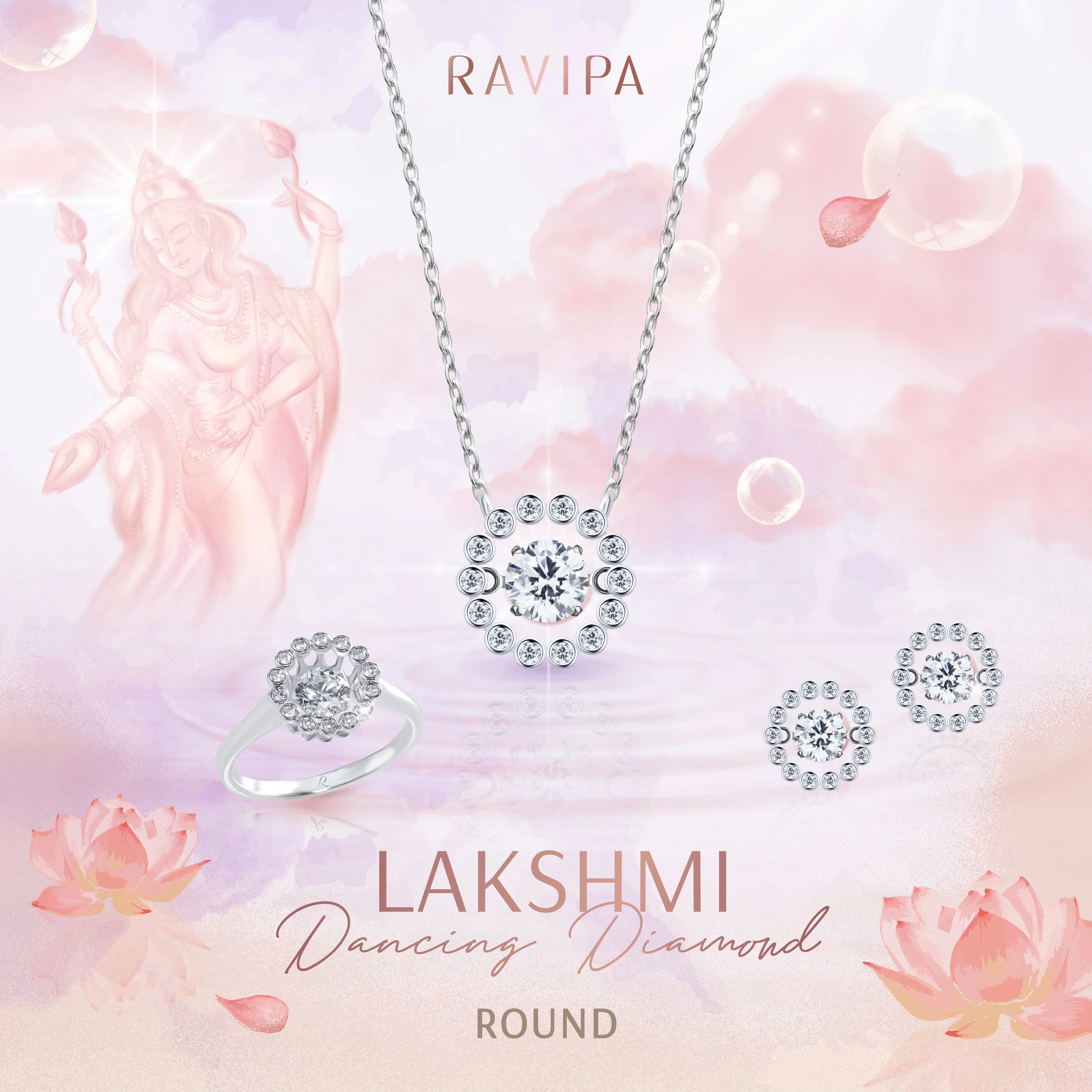 LAKSHMI Dancing Diamond Round Ring - Image 8