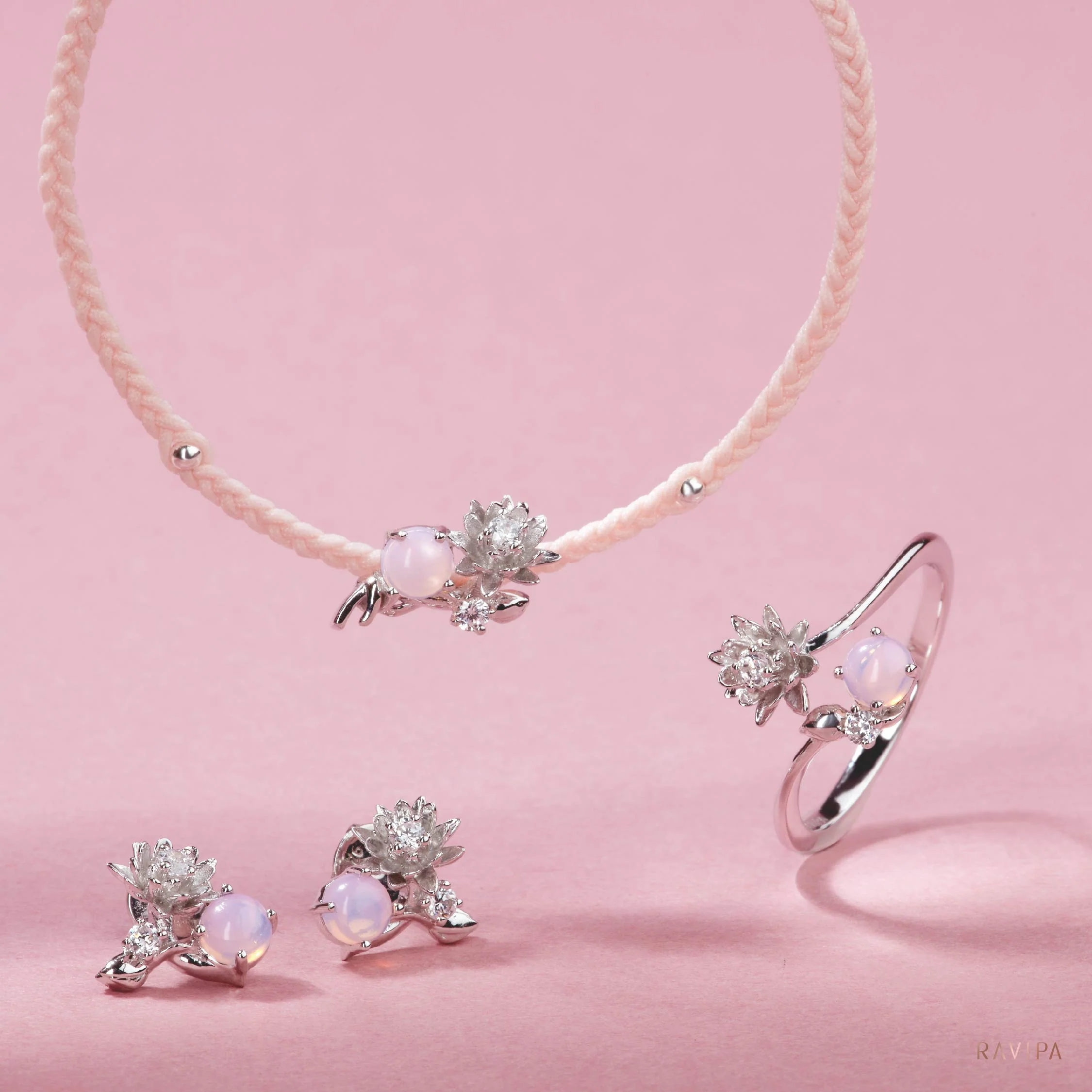 Lakshmi Lotus of Love Silver Studs - Image 2