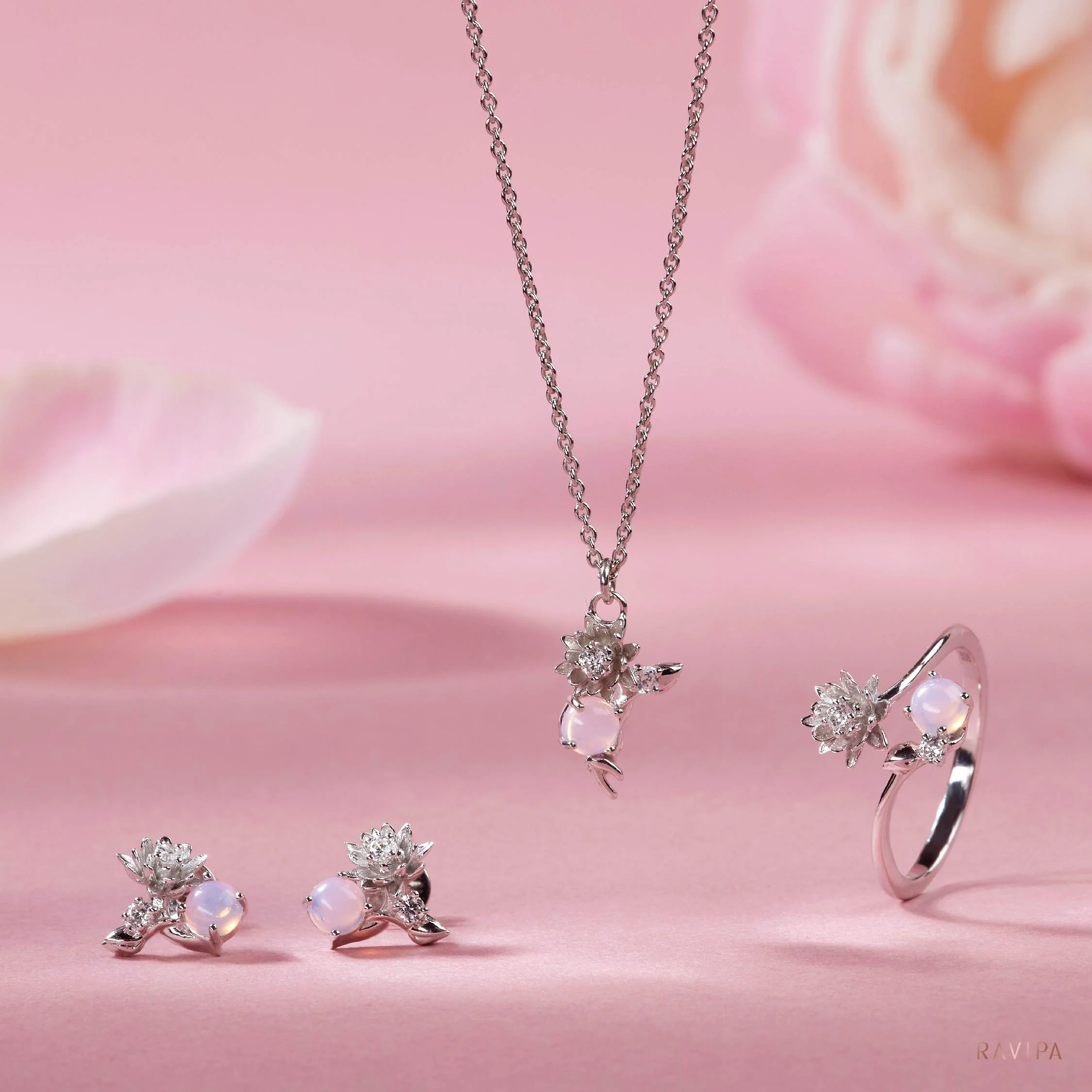 Lakshmi Lotus of Love Silver Studs - Image 3