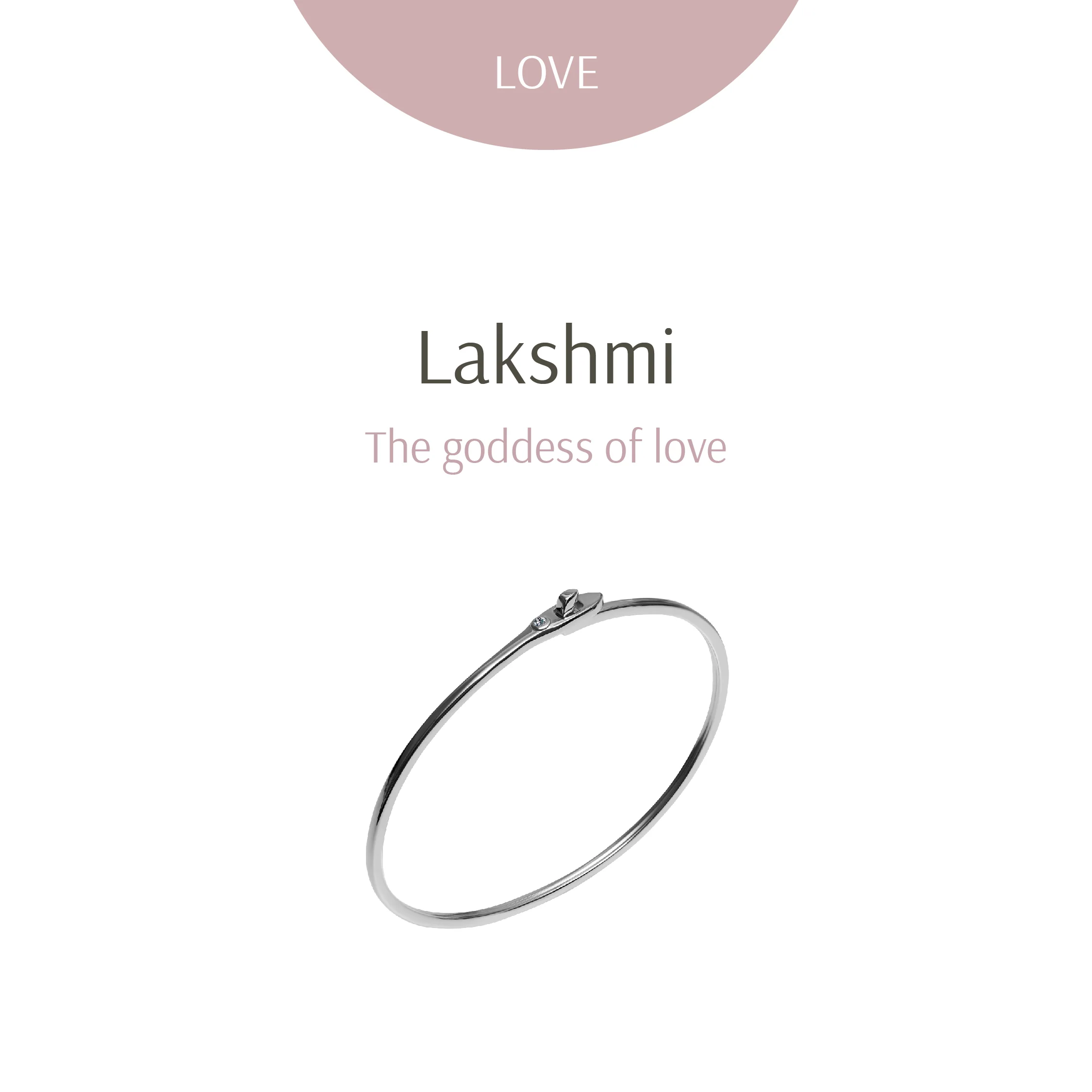 Lakshmi Lotus of Love Cuff Bangle White Gold Plated - Image 3