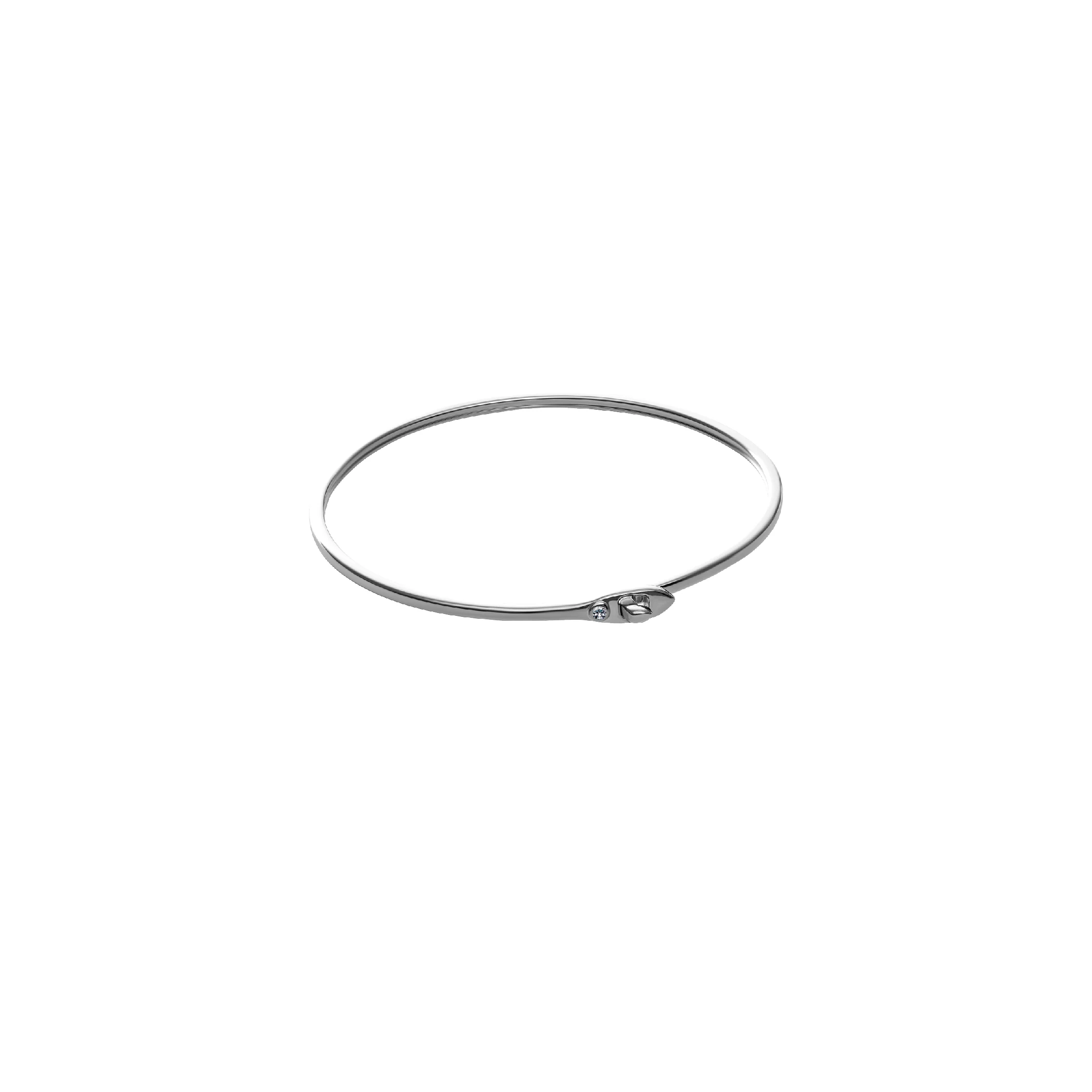 Lakshmi Lotus of Love Cuff Bangle White Gold Plated - Image 5