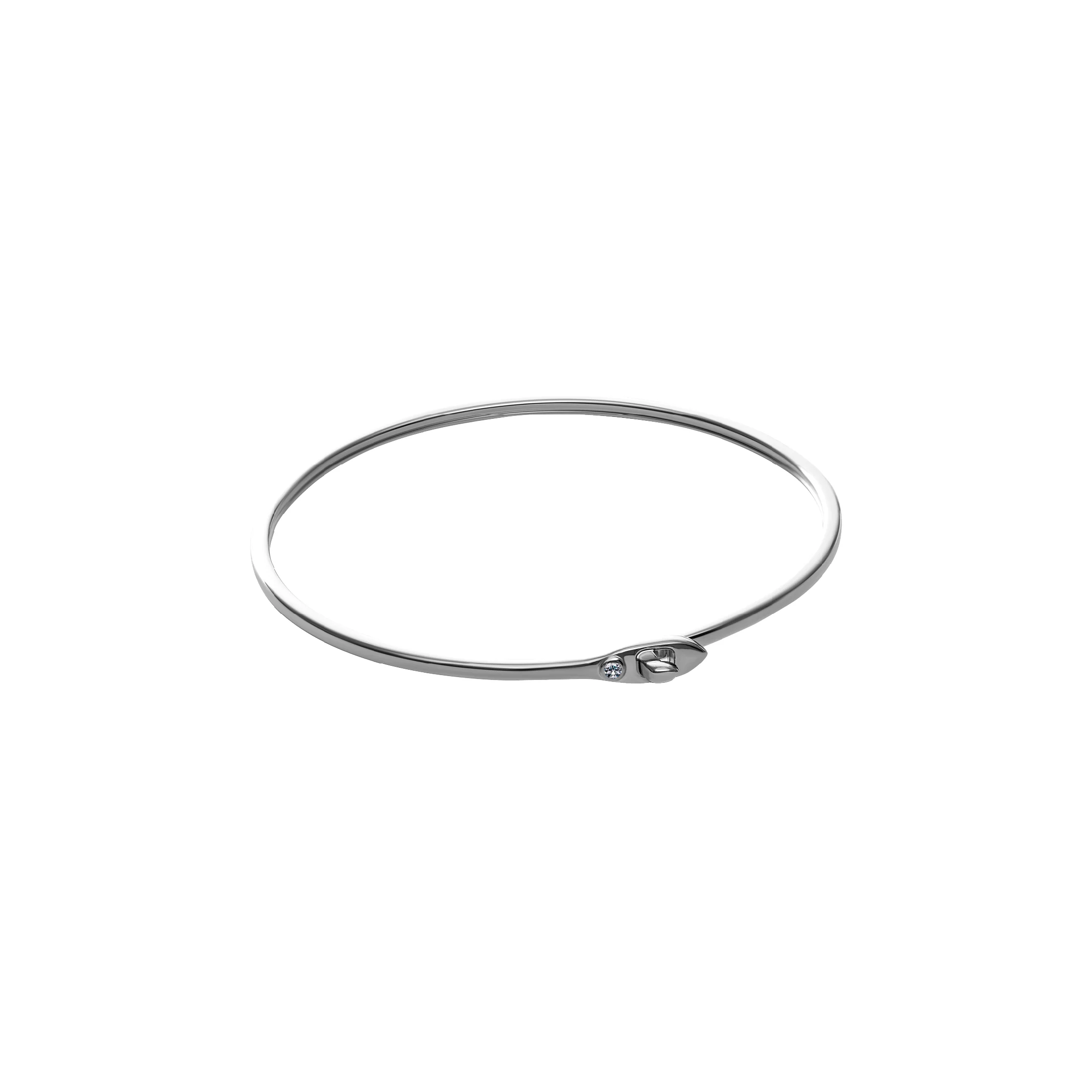 Lakshmi Lotus of Love Cuff Bangle White Gold Plated - Image 6