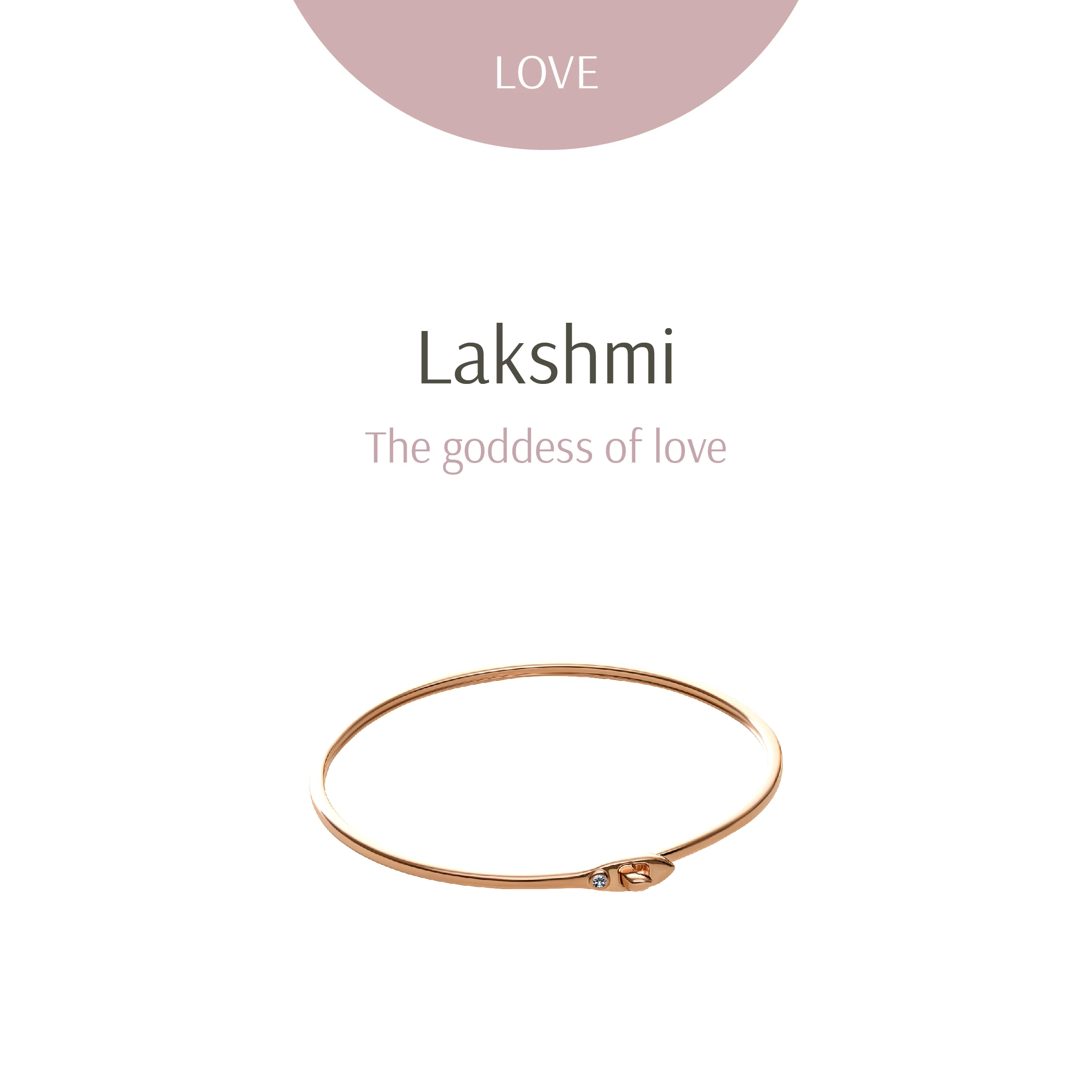 Lakshmi Lotus of Love Cuff Bangle Rose Gold Plated - Image 2