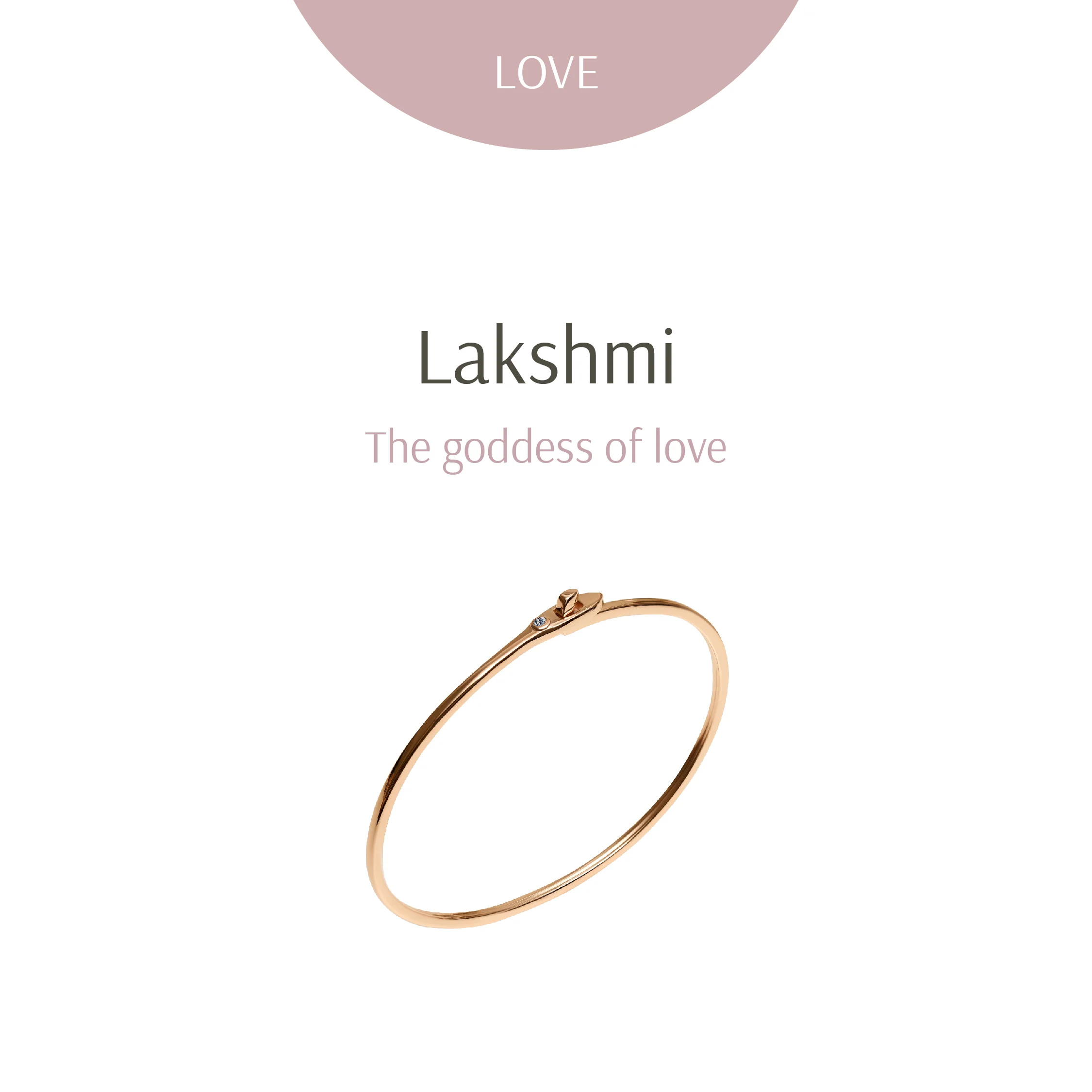 Lakshmi Lotus of Love Cuff Bangle Rose Gold Plated - Image 3