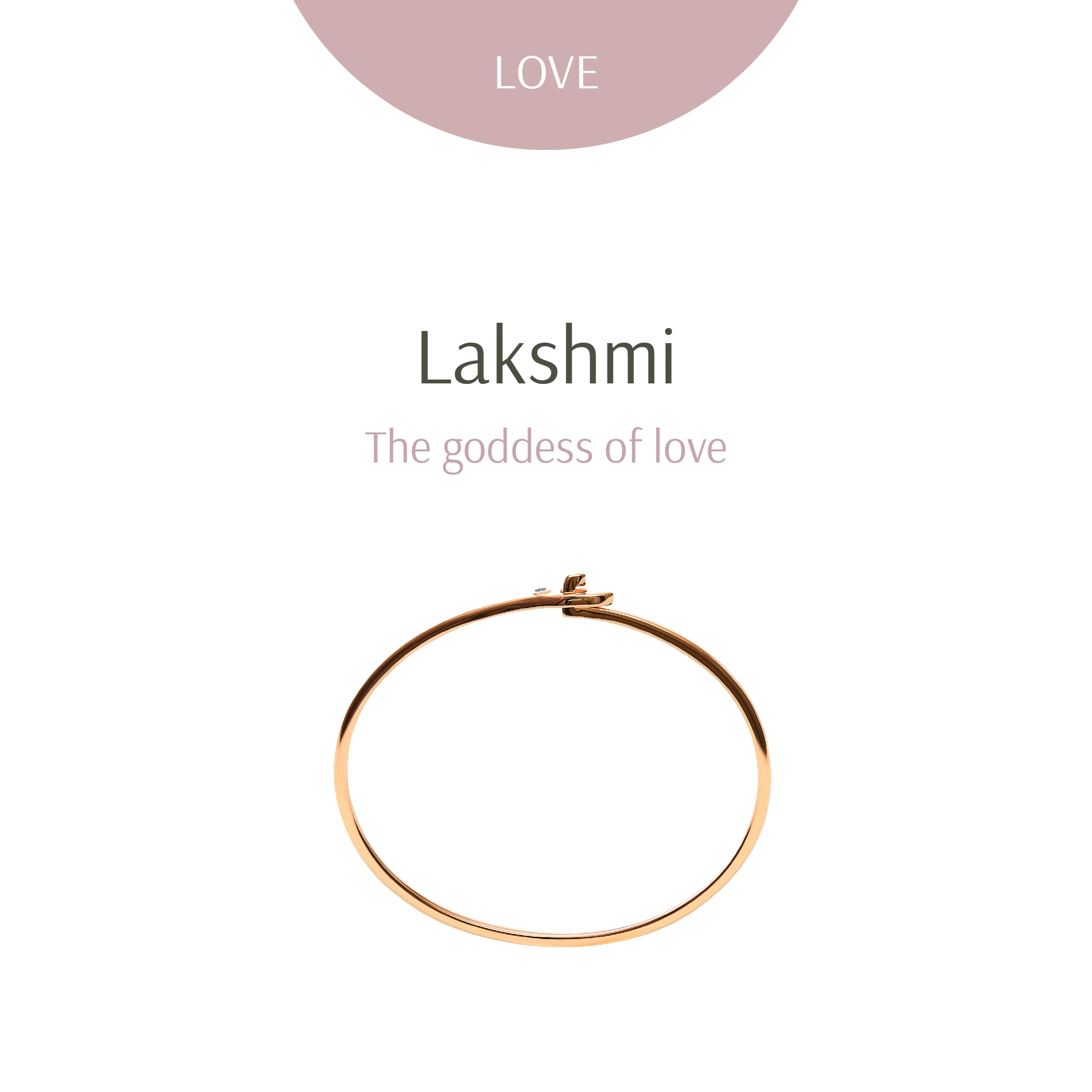 Lakshmi Lotus of Love Cuff Bangle Rose Gold Plated - Image 4
