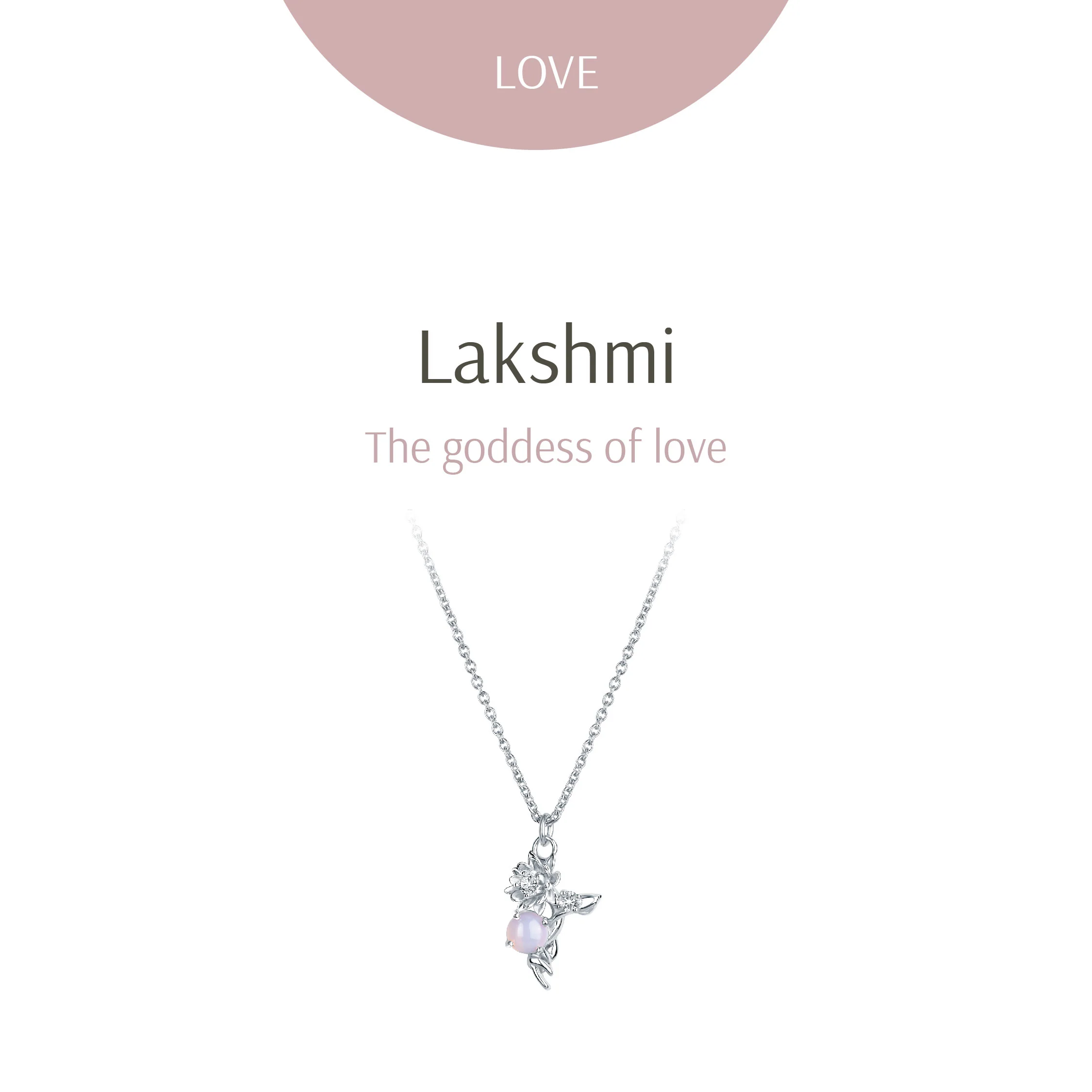 Lakshmi Lotus of Love Silver Necklace - Image 4
