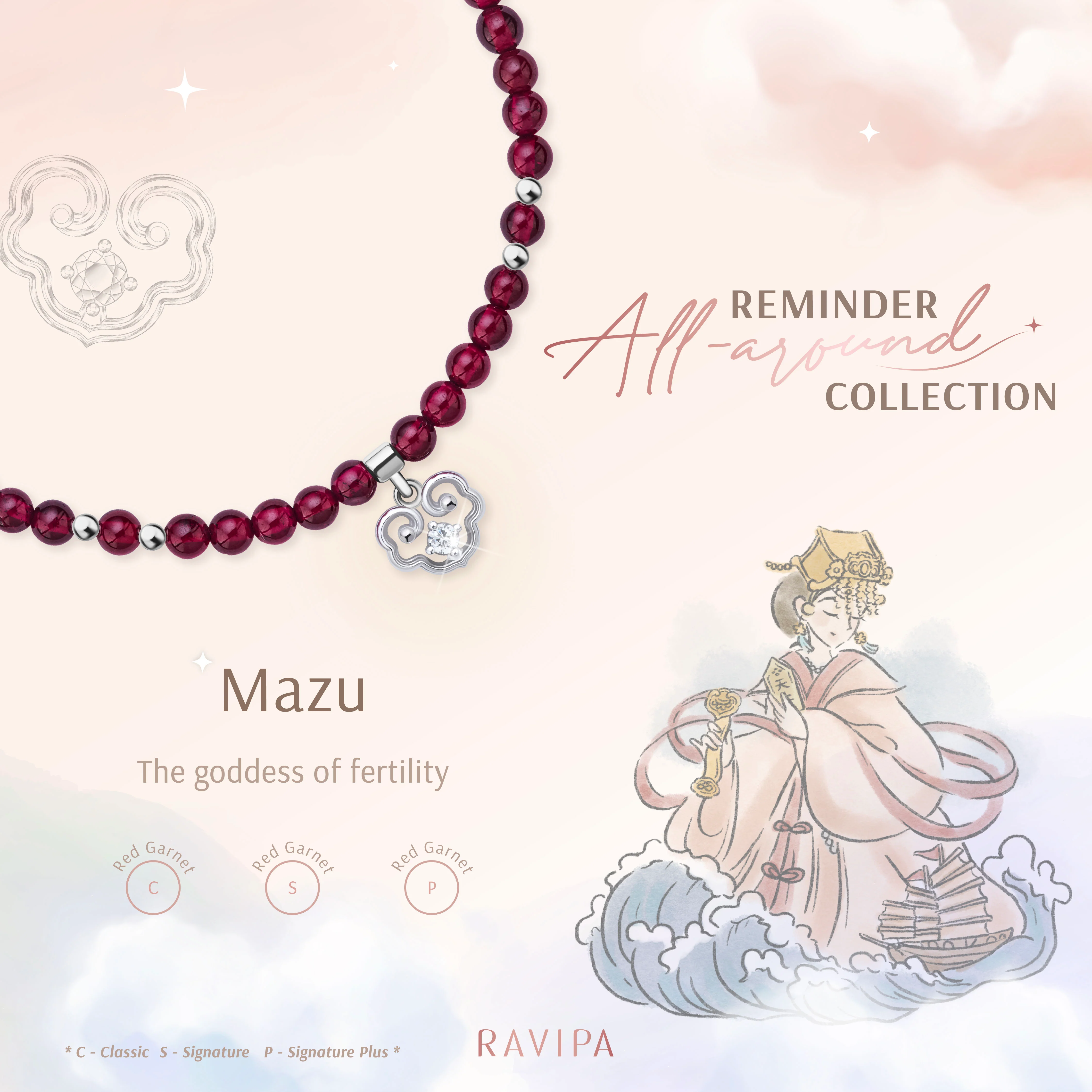 Mazu Red Garnet All-around Bracelet - Image 9