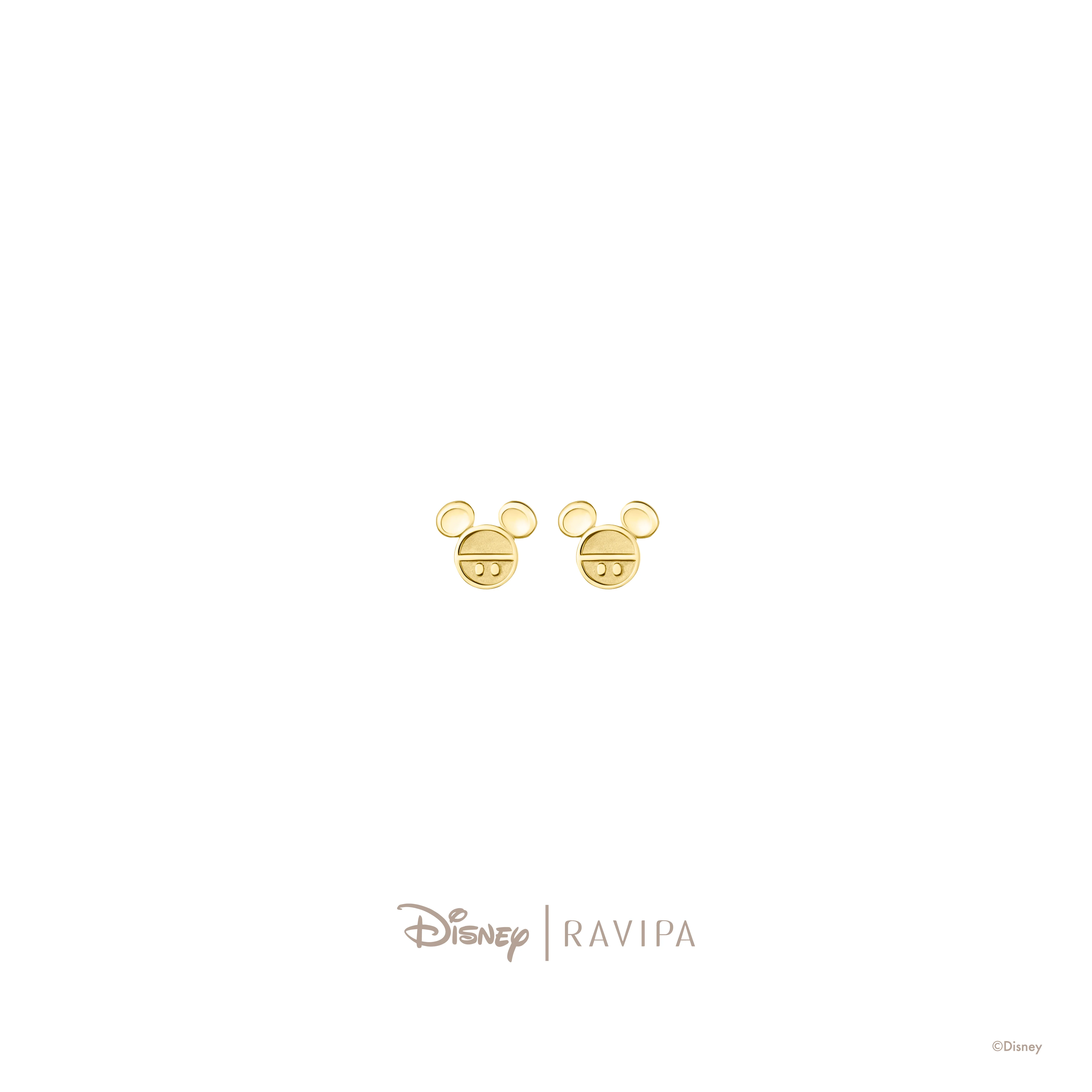 Mickey Mouse Golden Gold Earrings - Image 3