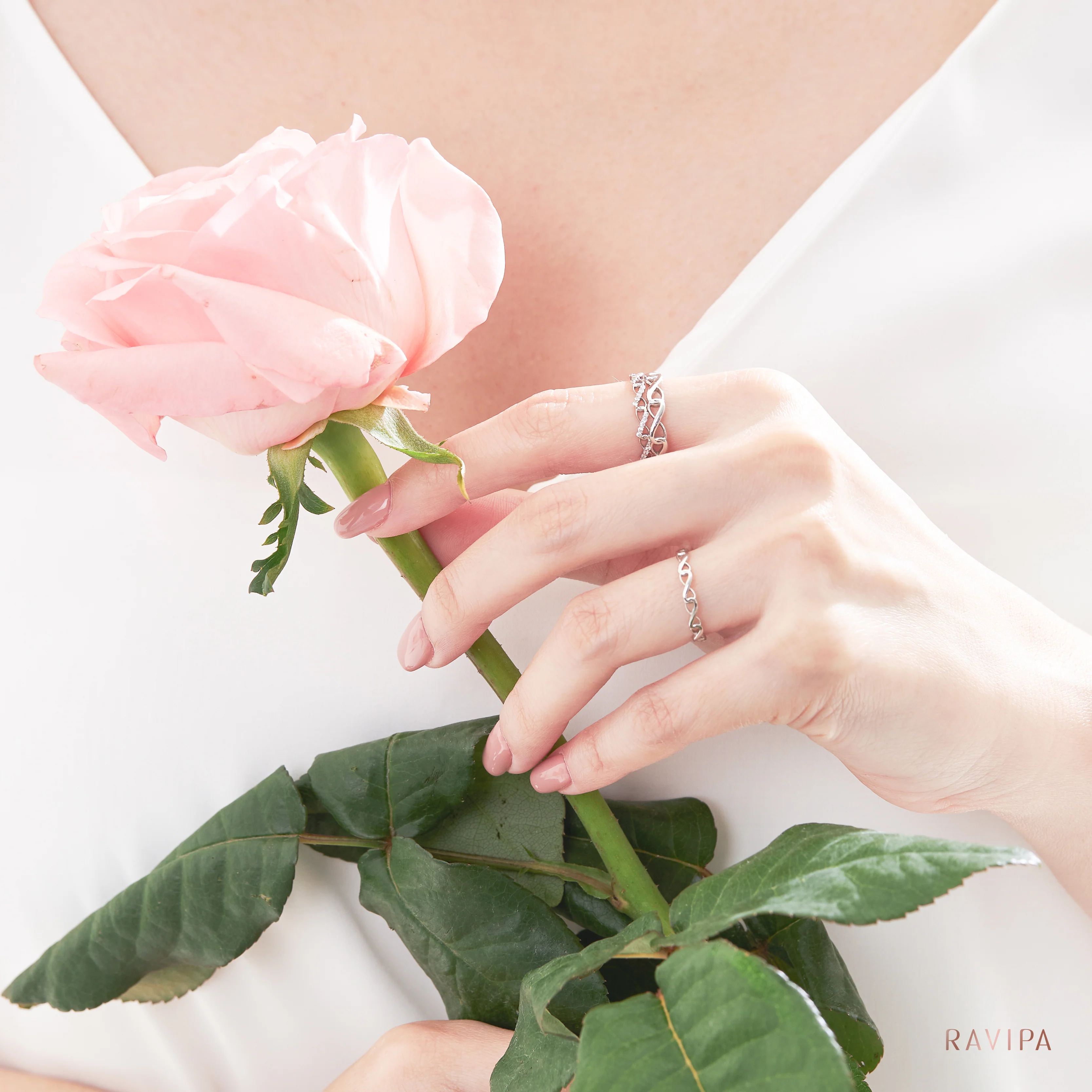 Unbreakble Mini Infinity Diamond Silver Ring - Image 3