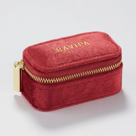 Mini Travel Jewelry Bag (Ruby Red) - Image 3