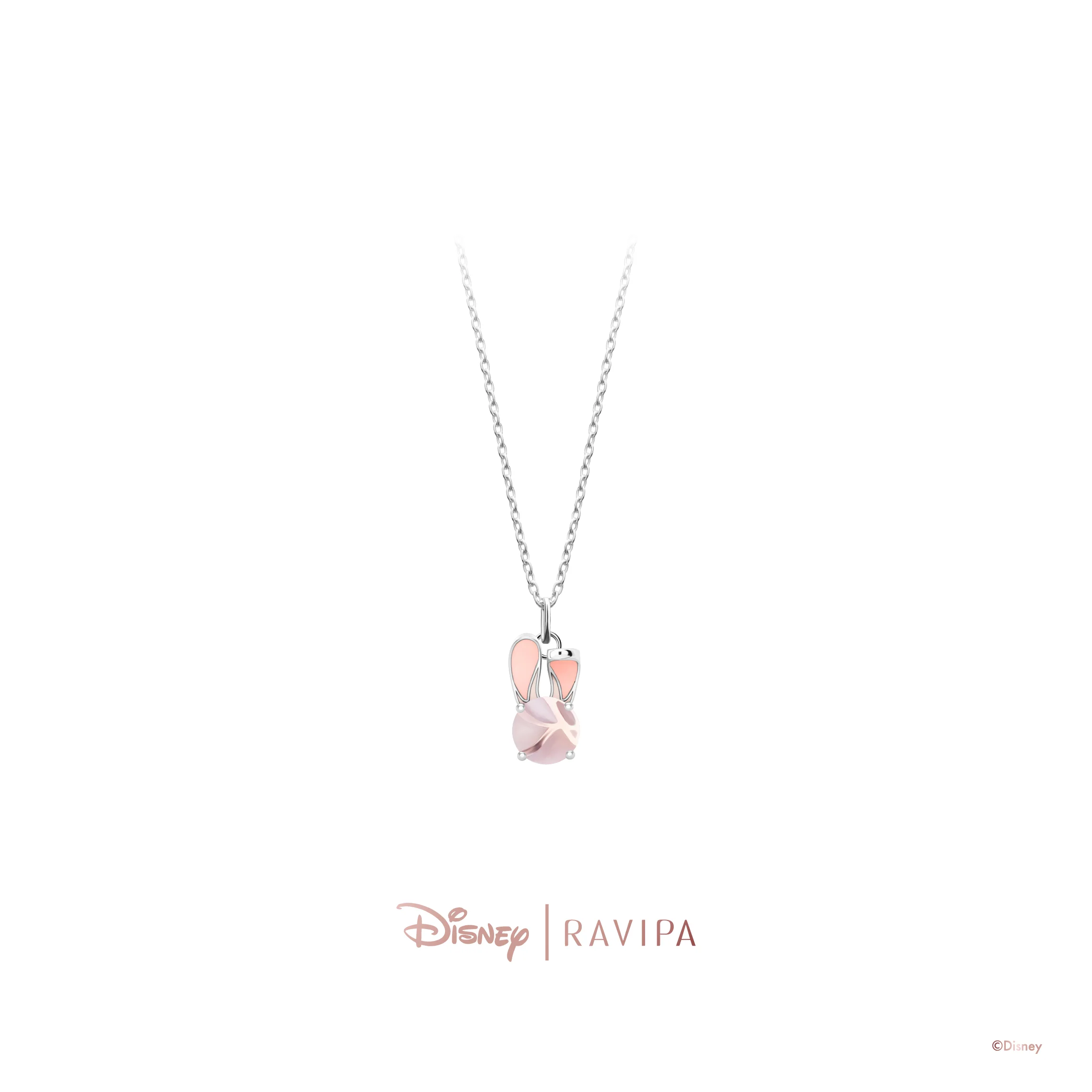 Disney Zootopia Nick Ears and Citrine CZ & Judy Ears and Cherry Quartz CZ Necklace - Image 3
