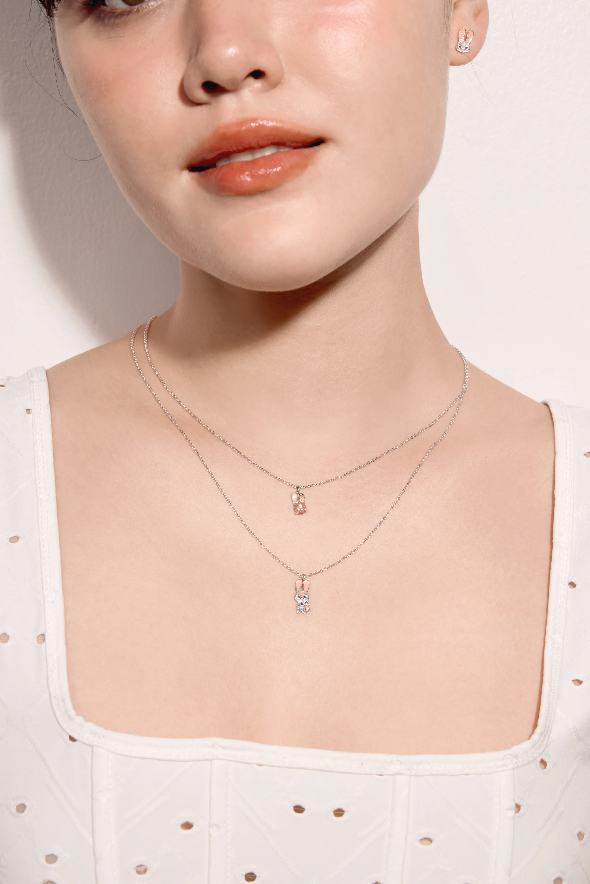 Disney Zootopia Nick Ears and Citrine CZ & Judy Ears and Cherry Quartz CZ Necklace - Image 8