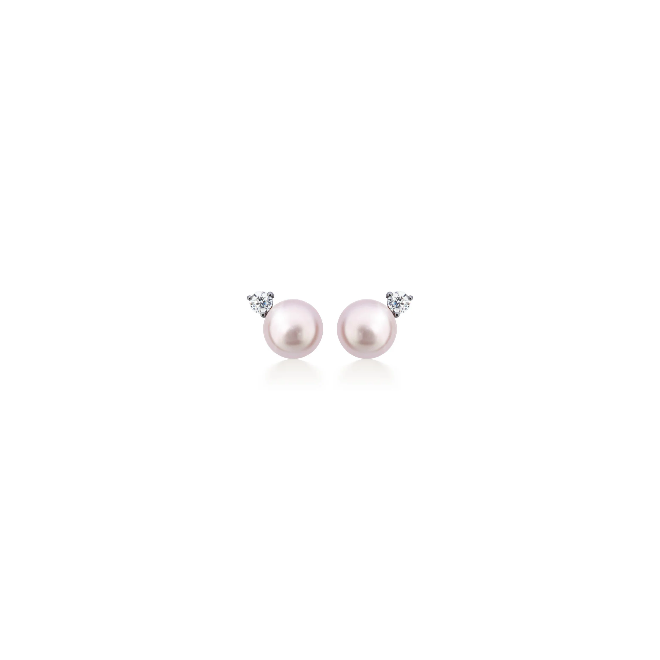 Viva Diamond Pink Blush Pearl Studs - Image 6
