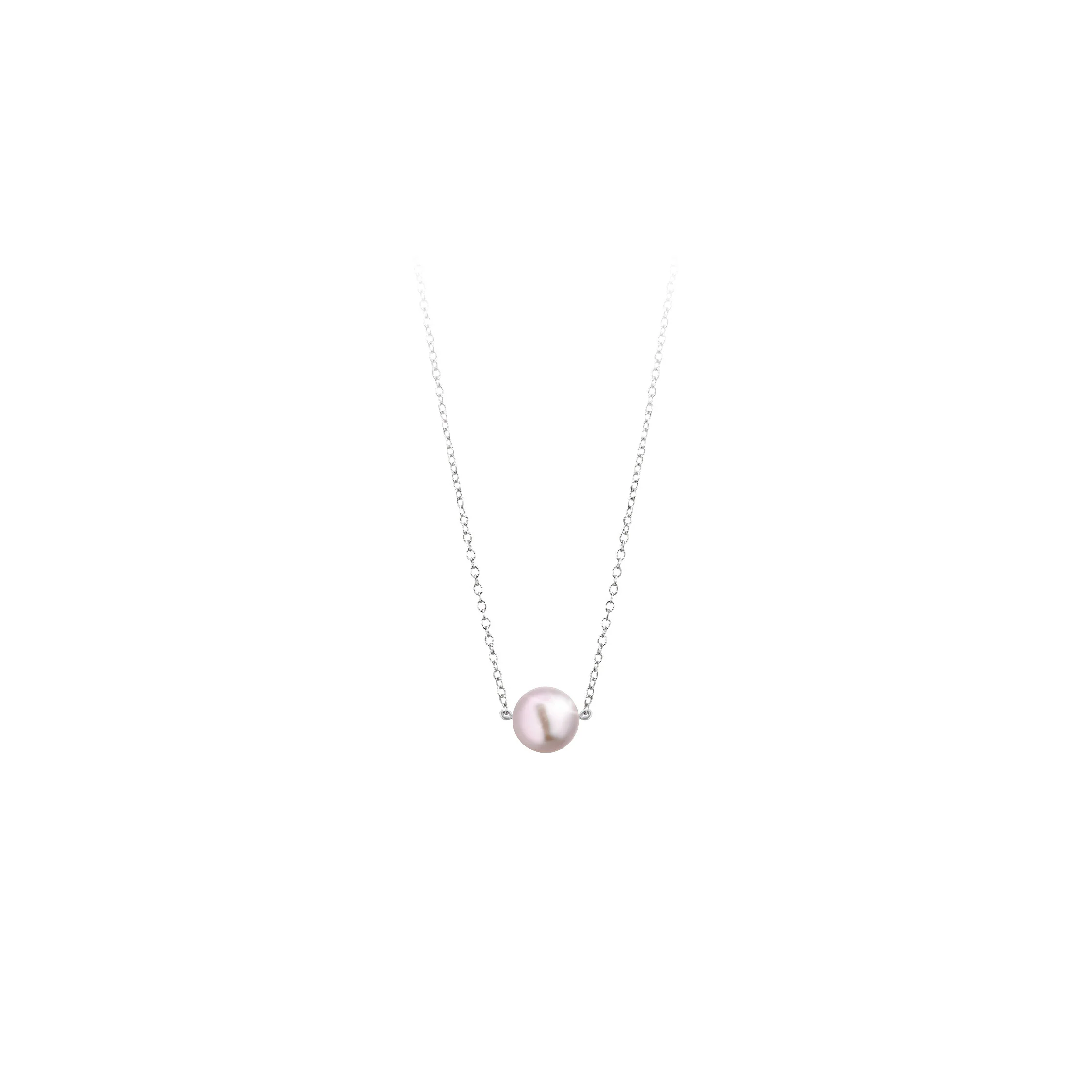 Single Pink Blush Pearl Necklace