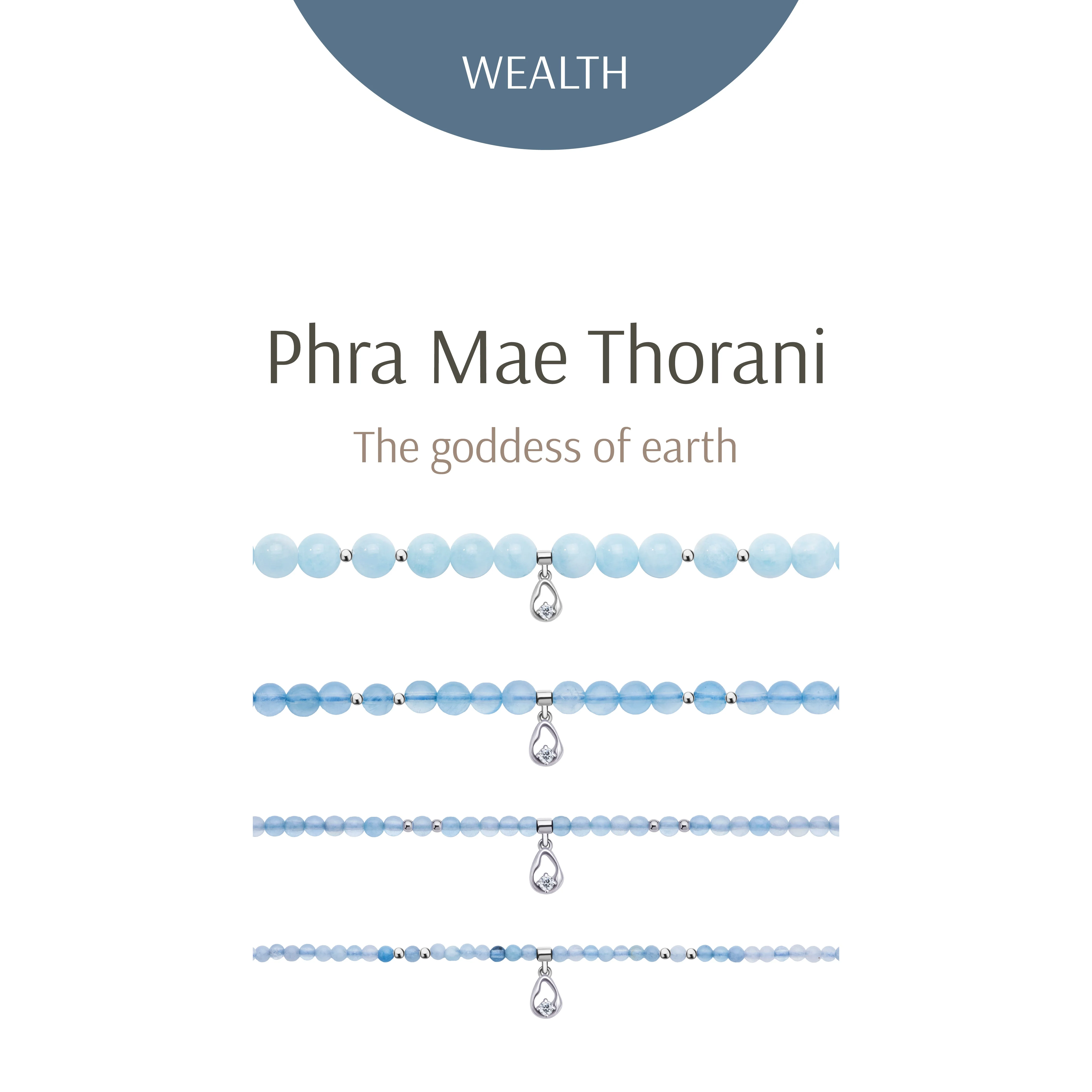 Phra Mae Thorani Aquamarine All-around Bracelet - Image 2