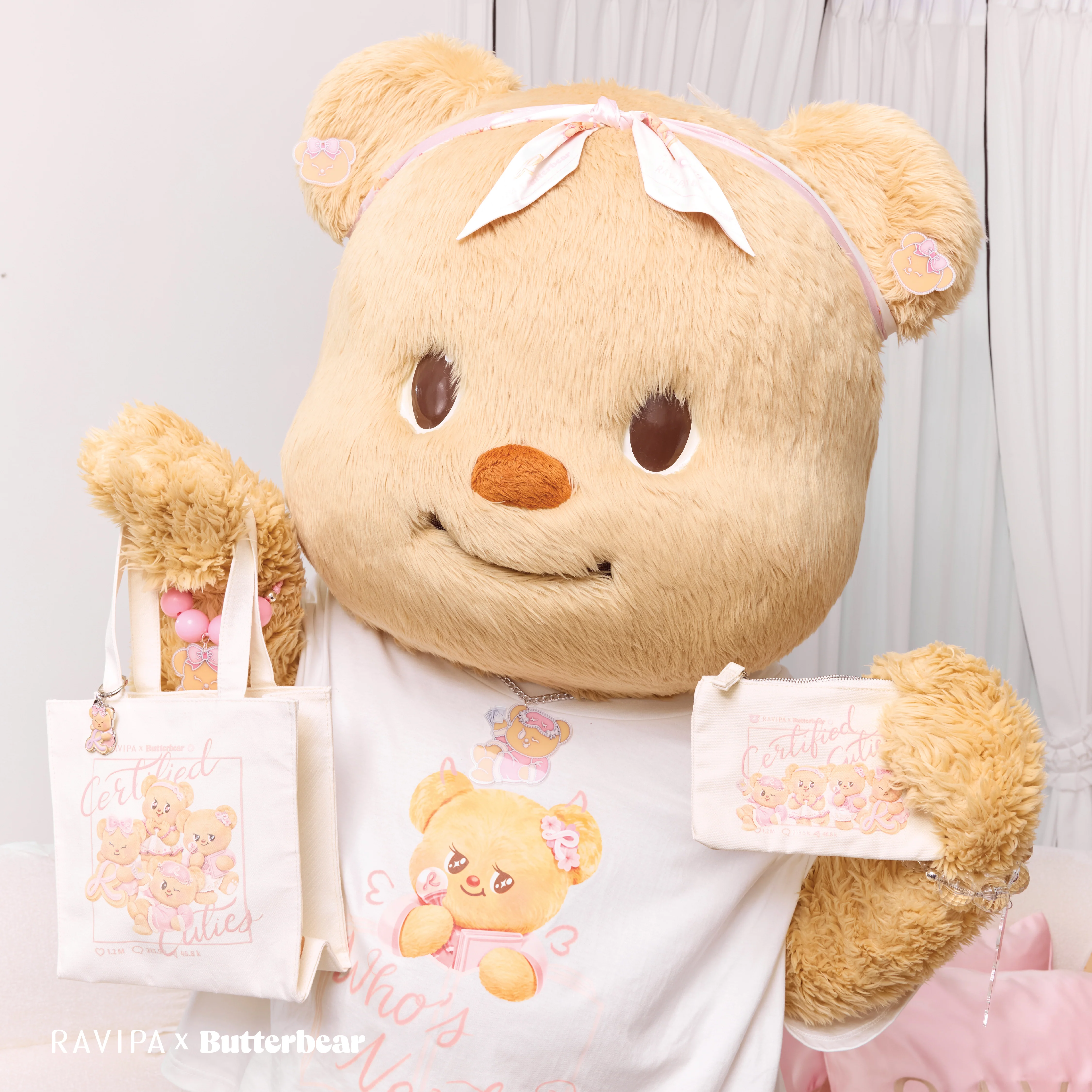 RAVIPA x Butterbear - Butterfull Bear Zip Pouch - Image 3