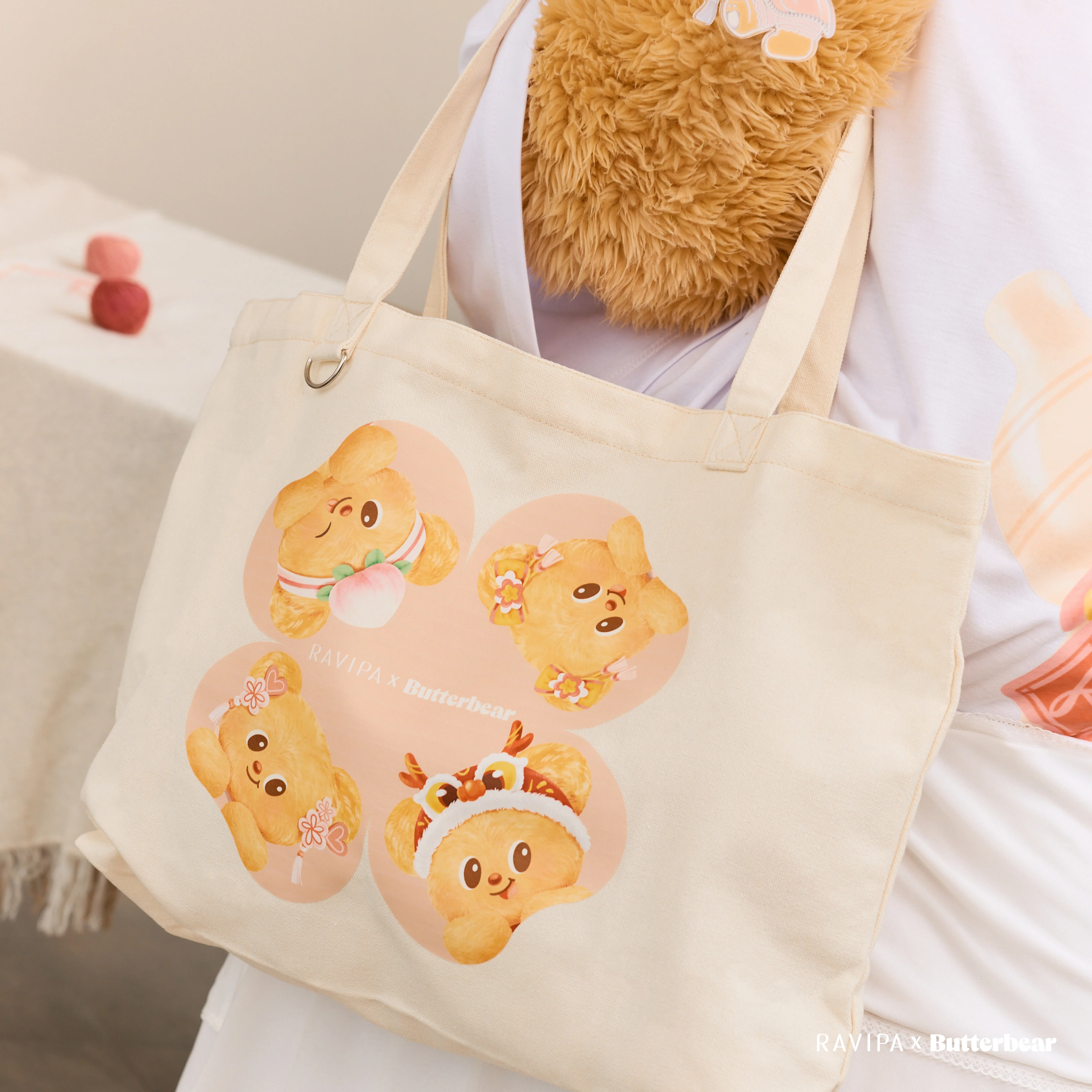 Butterbear Double-Twins Chunky Tote Bag - Image 3