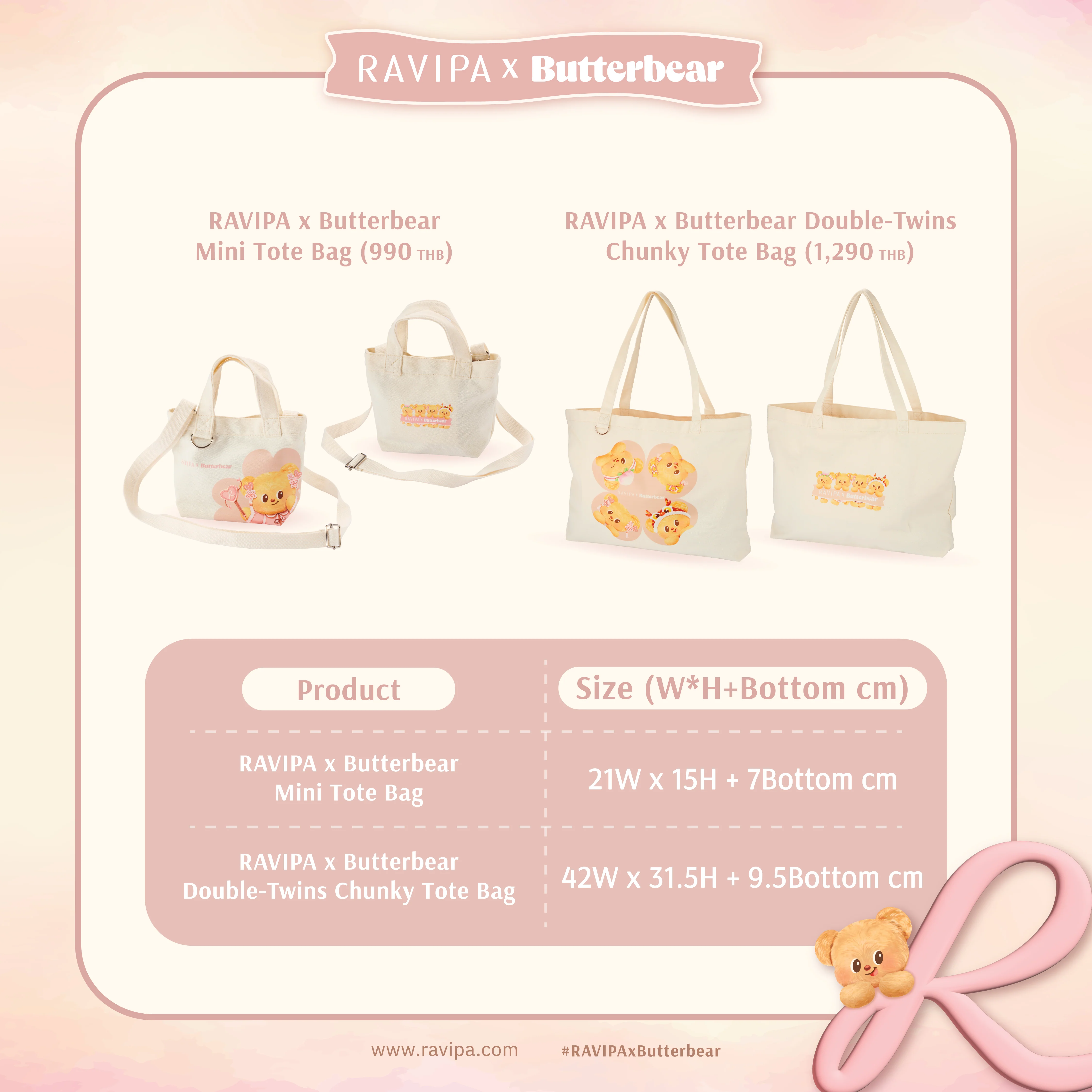 Butterbear Double-Twins Chunky Tote Bag - Image 8