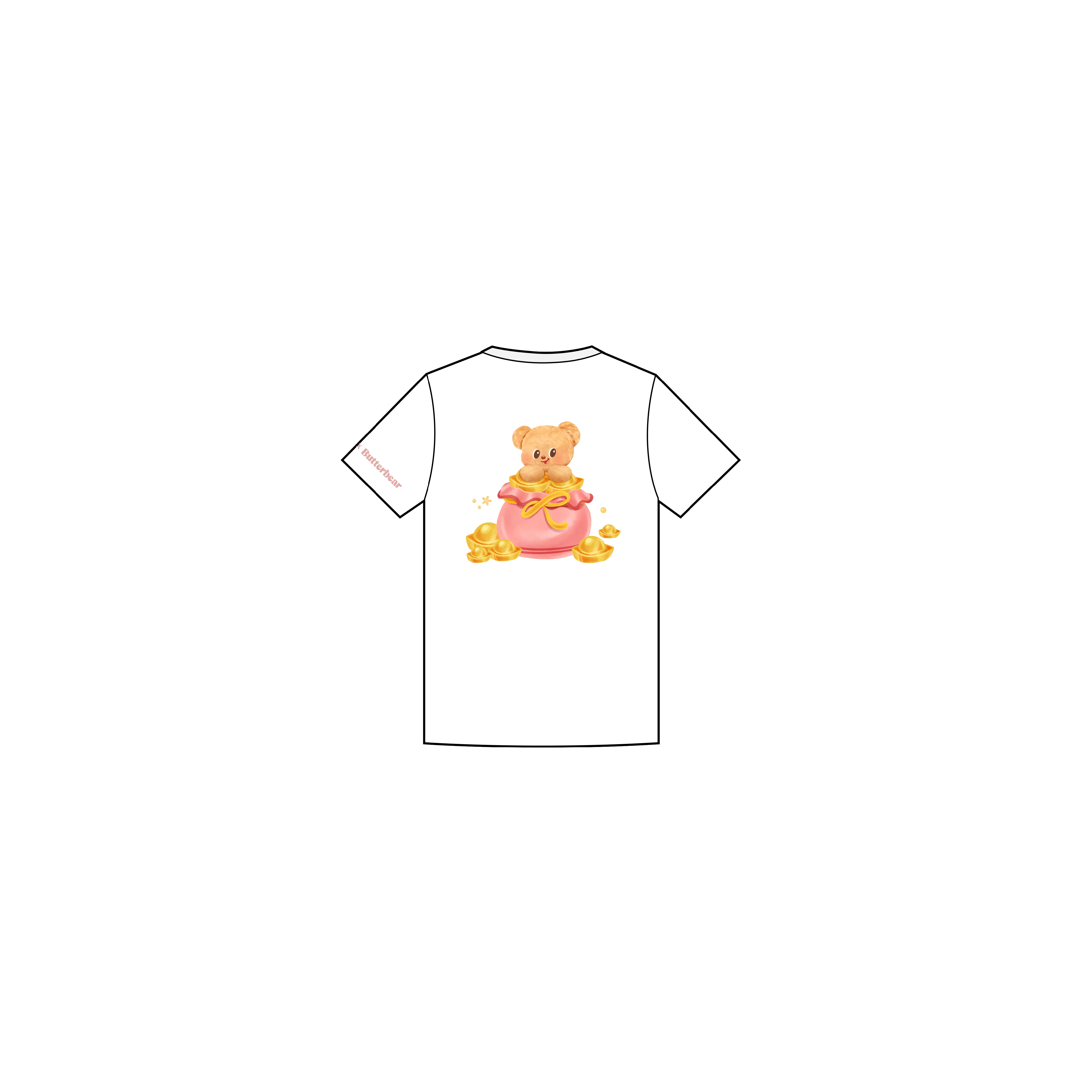 Butterbear Golden-Bucket White Tees