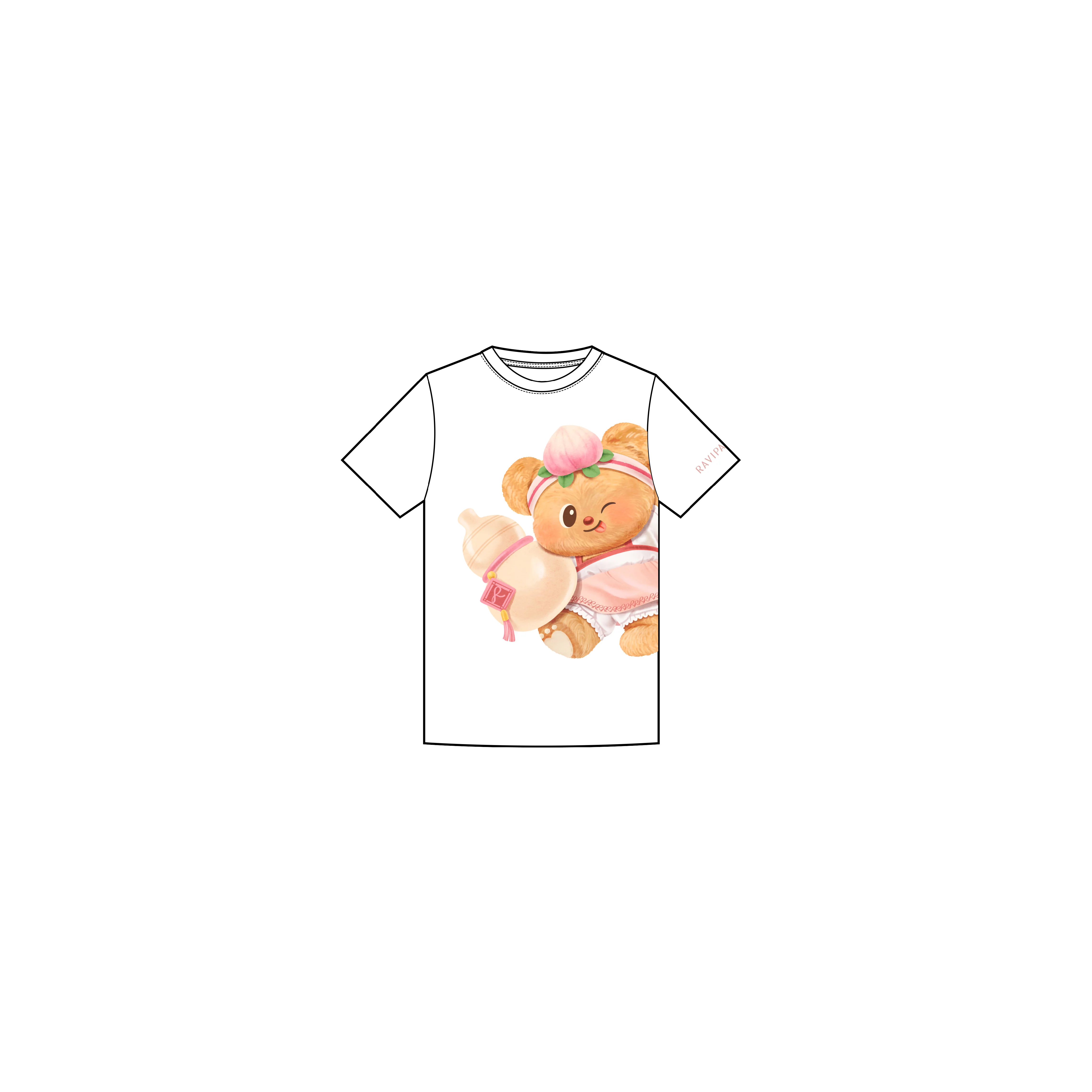 Butterbear Healthy-Peach White Tees