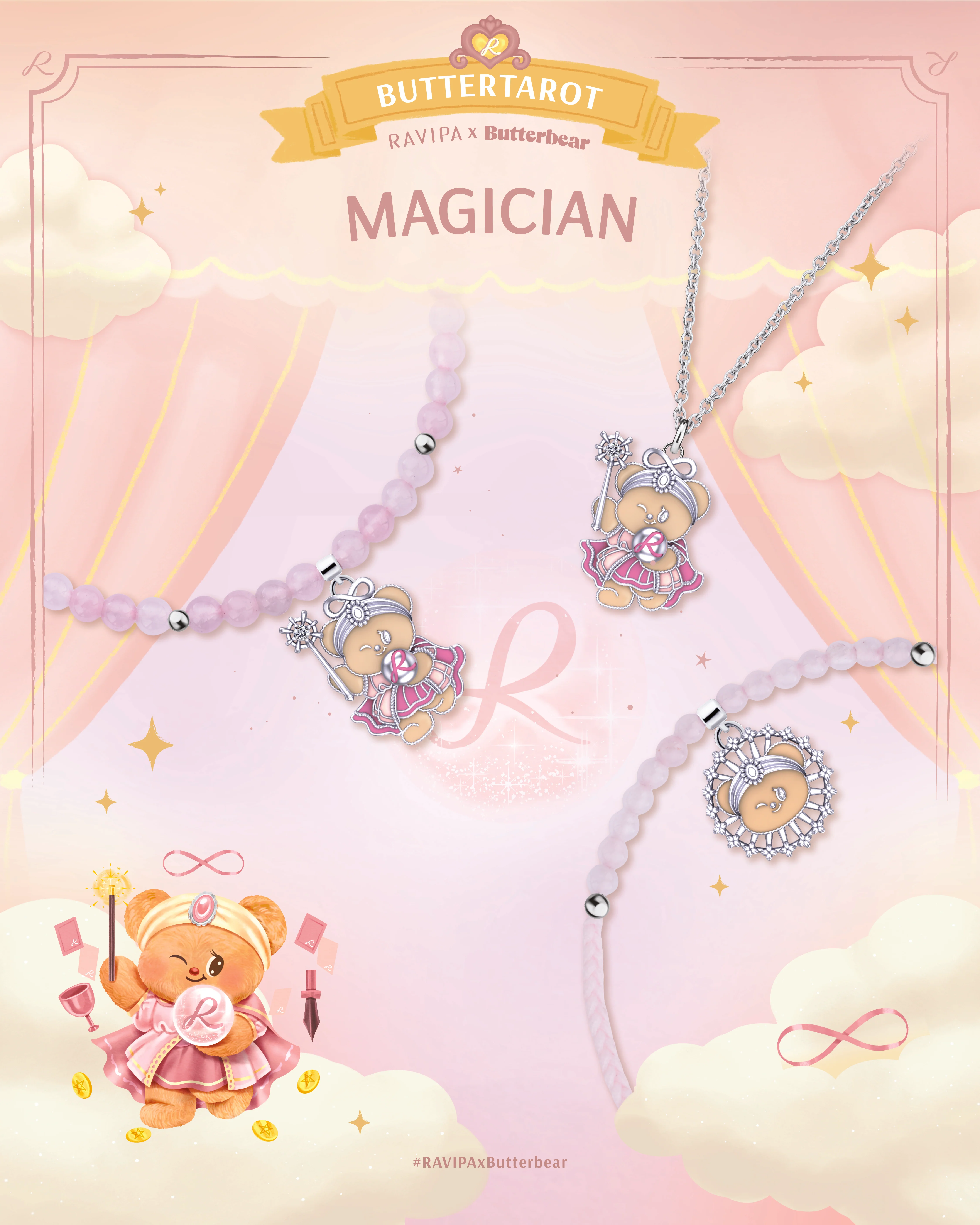 RAVIPA x Butterbear - Magician and Rose Quartz Bracelet - Image 7