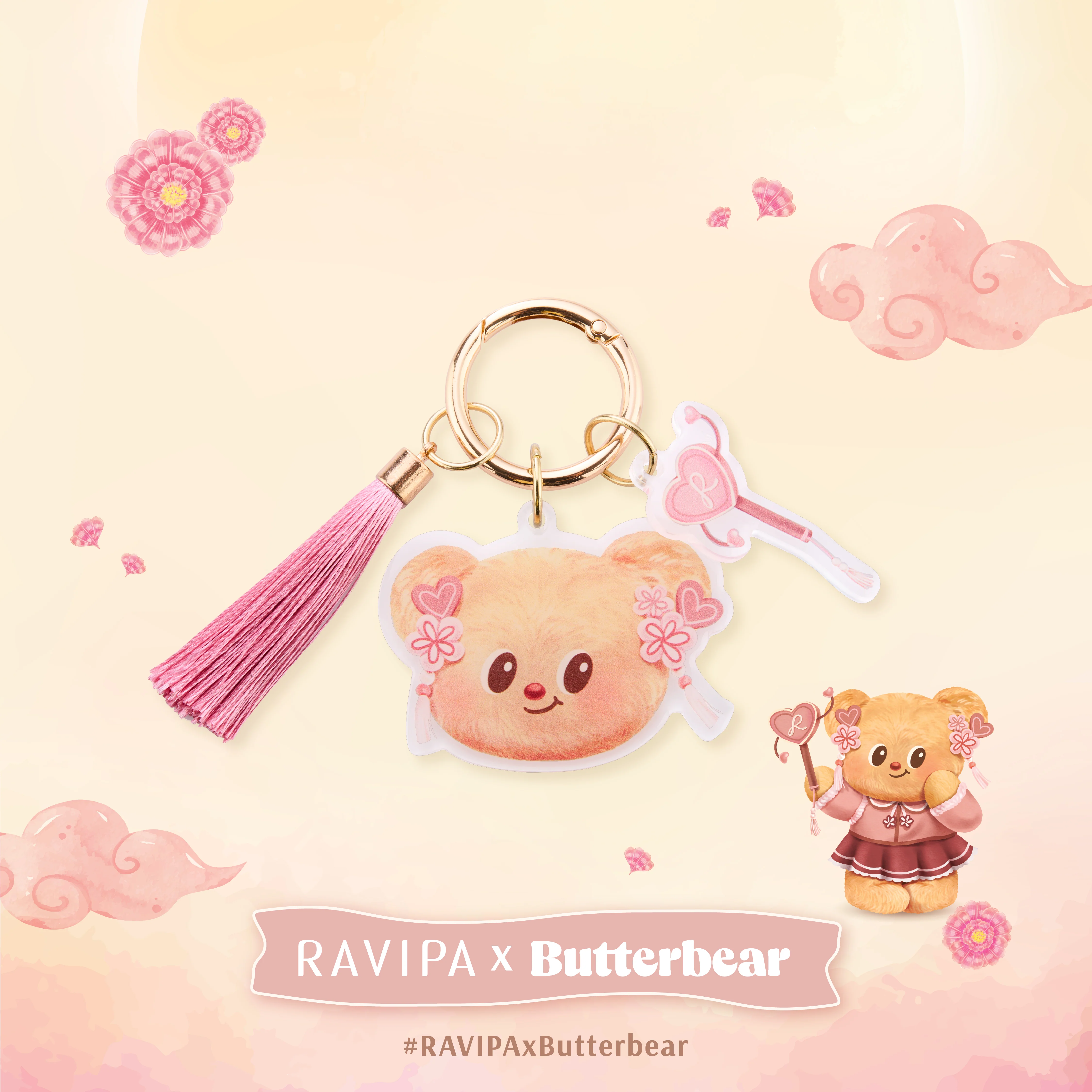Butterbear Pinky-Heart Keyring - Image 3