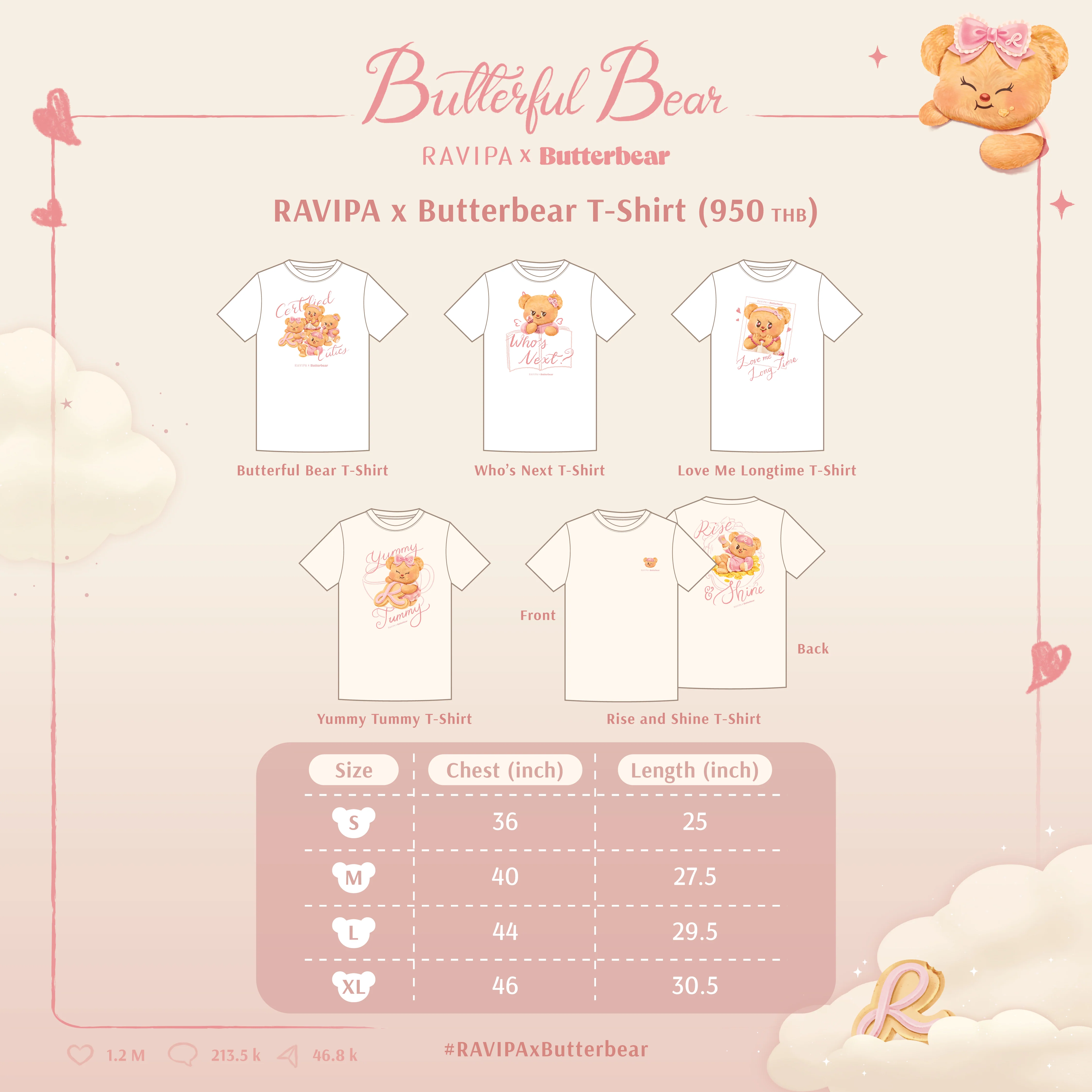 RAVIPA x Butterbear - Butterful Bear T-Shirt - Image 7