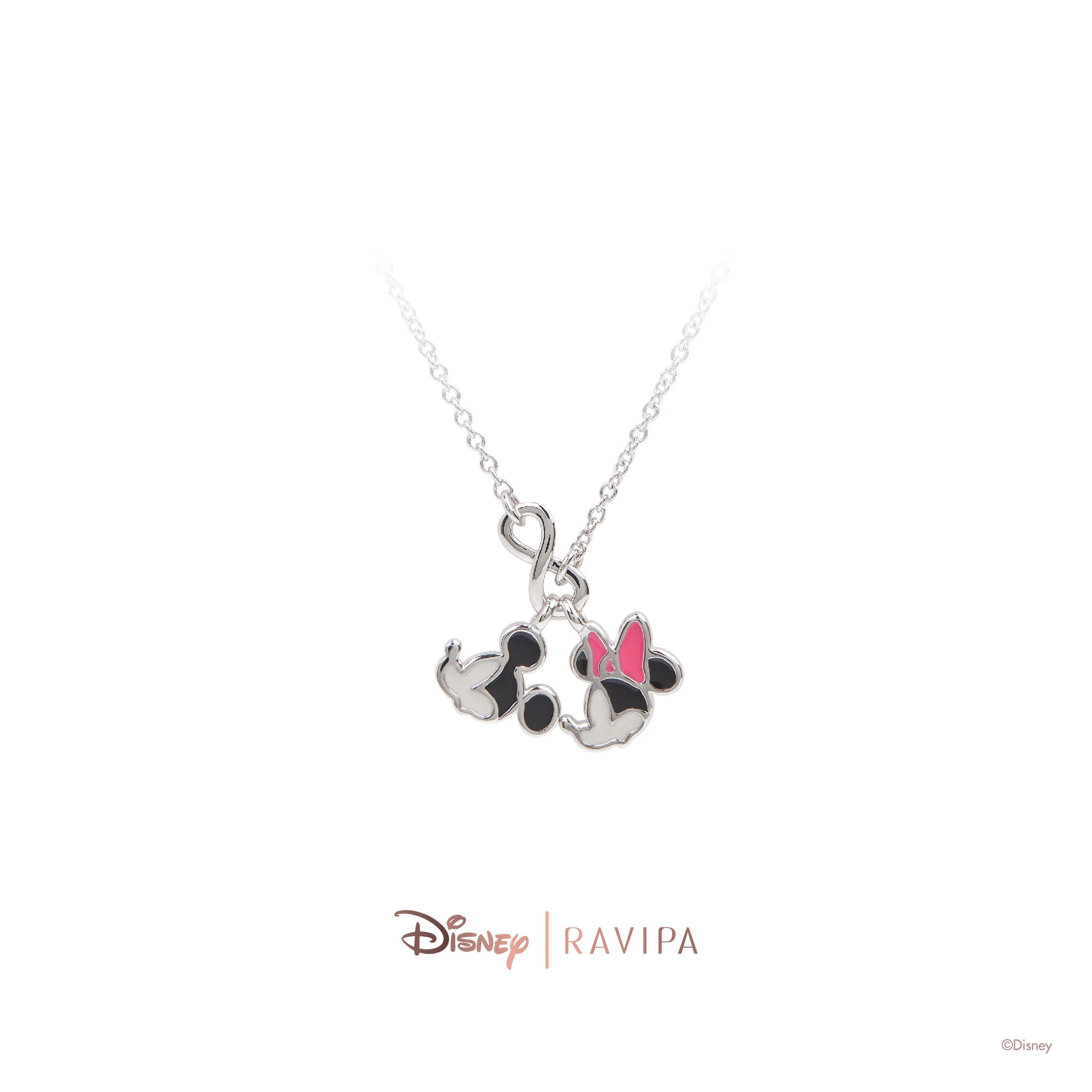 Mickey and Minnie Infinity Silver Necklace - Image 2
