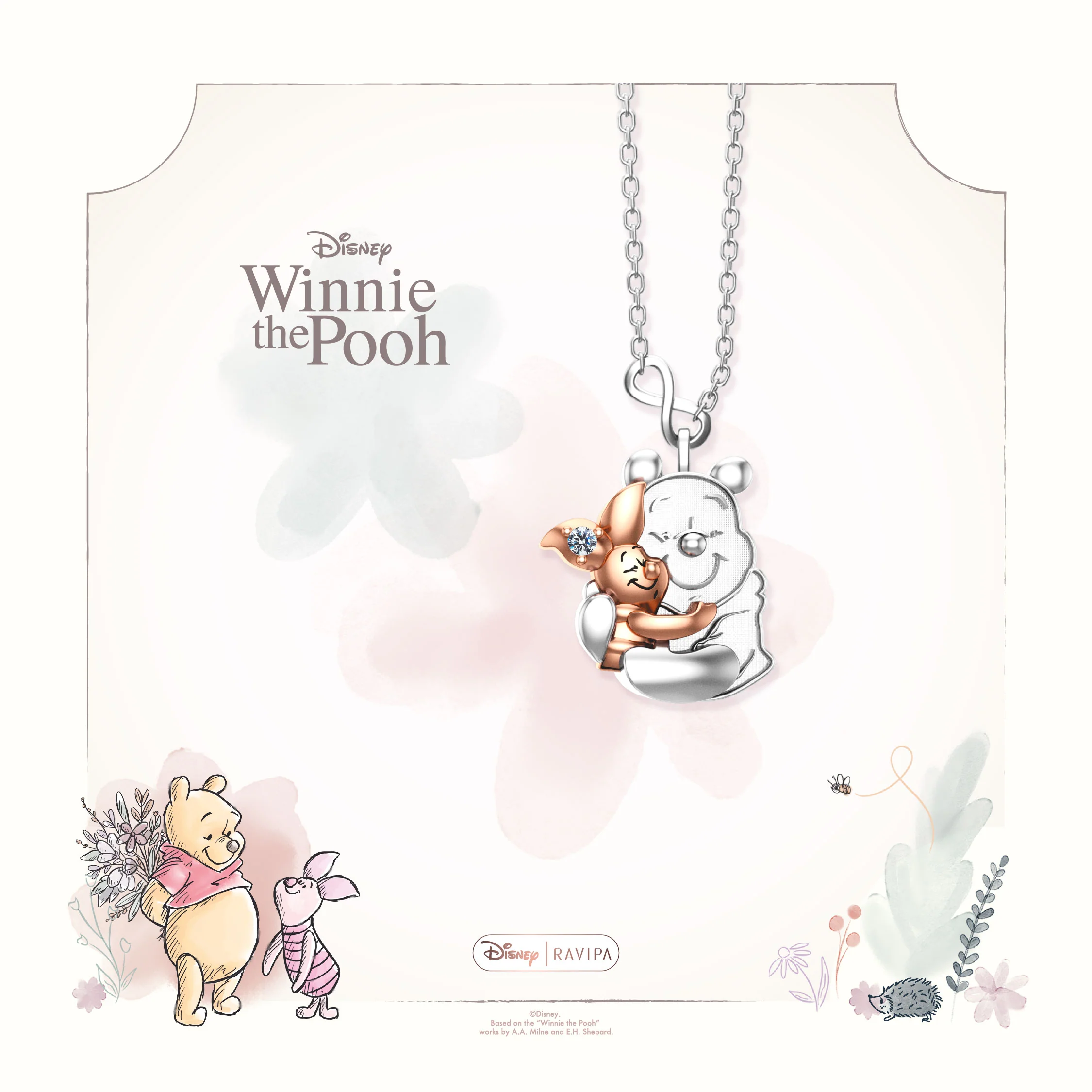 Winnie The Pooh and Piglet Silver Necklace - Image 3